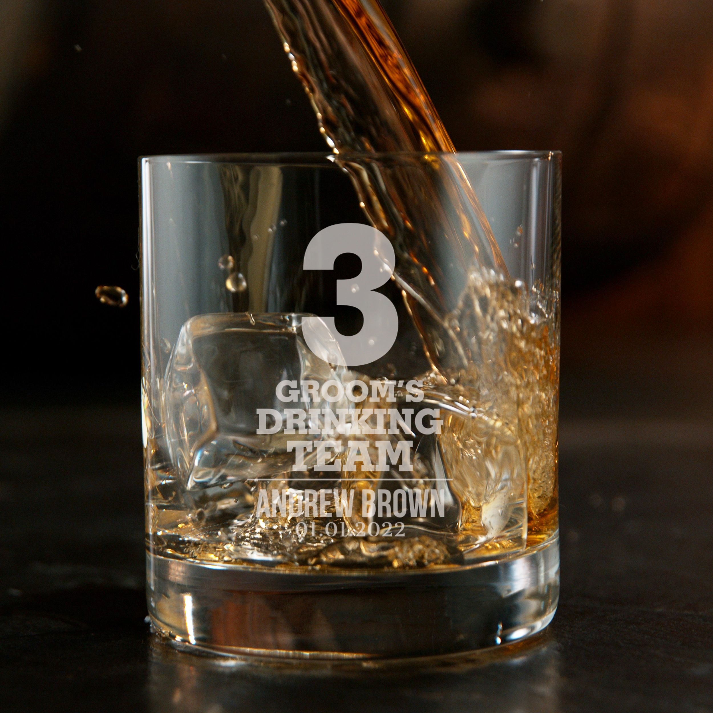 Personalized  Whiskey Glass for Groomsmen Custom Engraved Old Fashioned Glass 11 oz