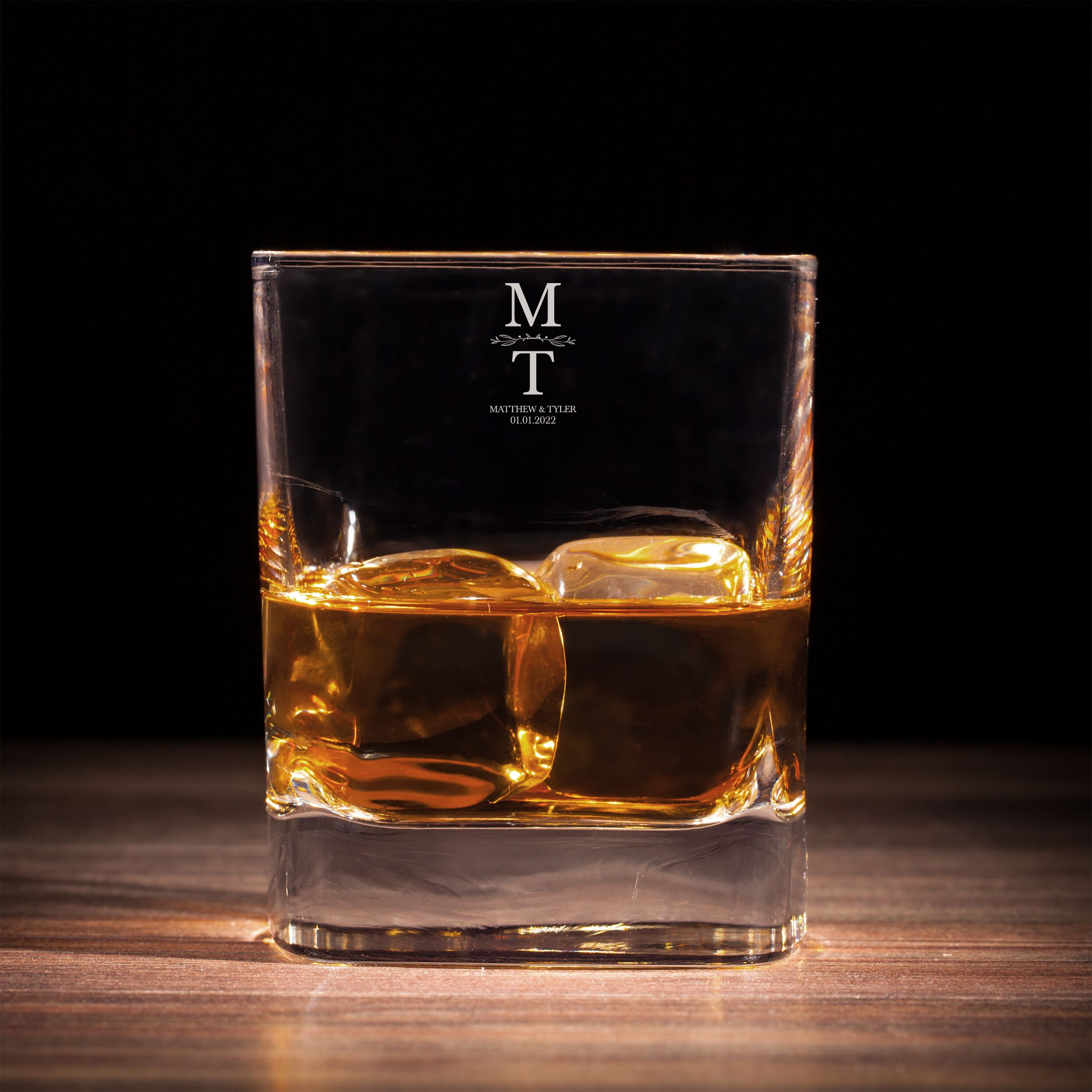Personalized  Wedding Themed Whiskey Glass Custom Engraved Old Fashioned Glass 11 oz