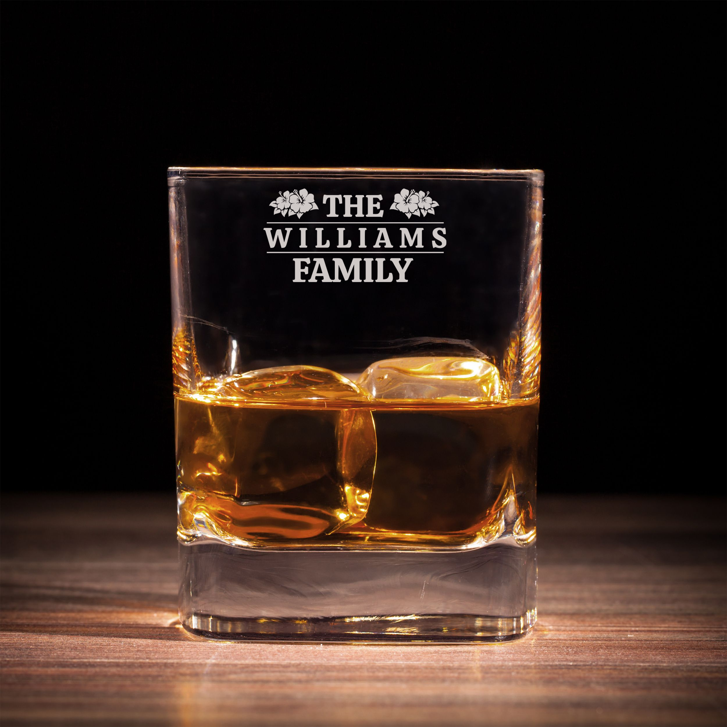 Personalized Monogram Whiskey Glass – Custom Engraved Old Fashioned Glass – 11 oz
