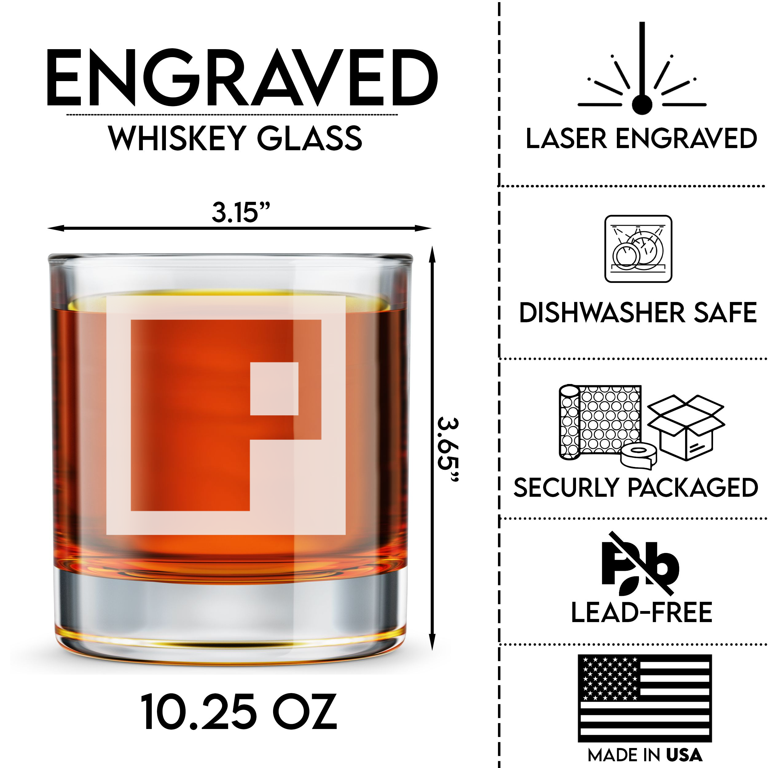 Personalized Gamer Themed Monogram Whiskey Glass Custom Engraved Old Fashioned Glass 11 oz