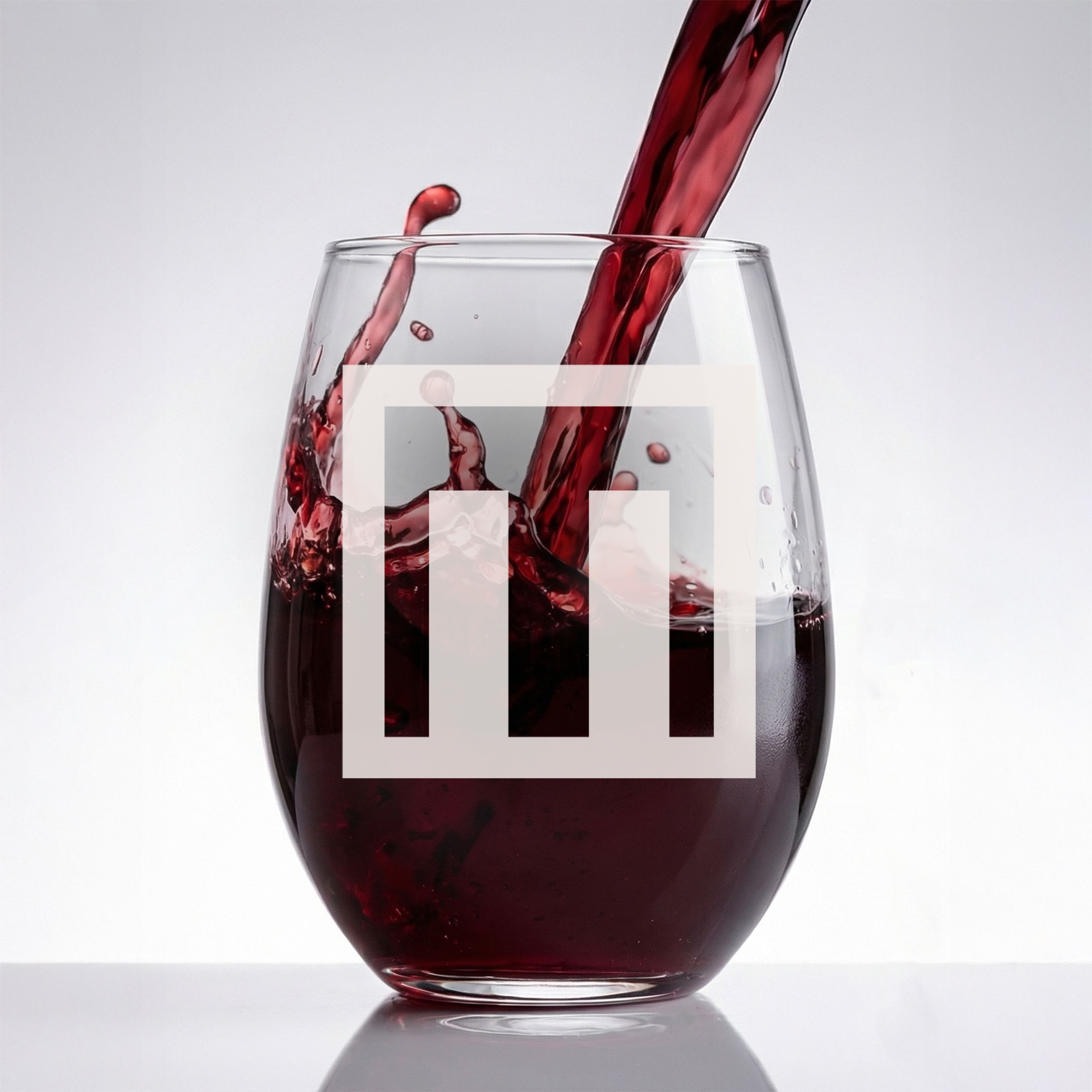 Personalized Gamer Themed Monogram Wine Glass Custom Engraved 15 oz Stemless Wine Glass