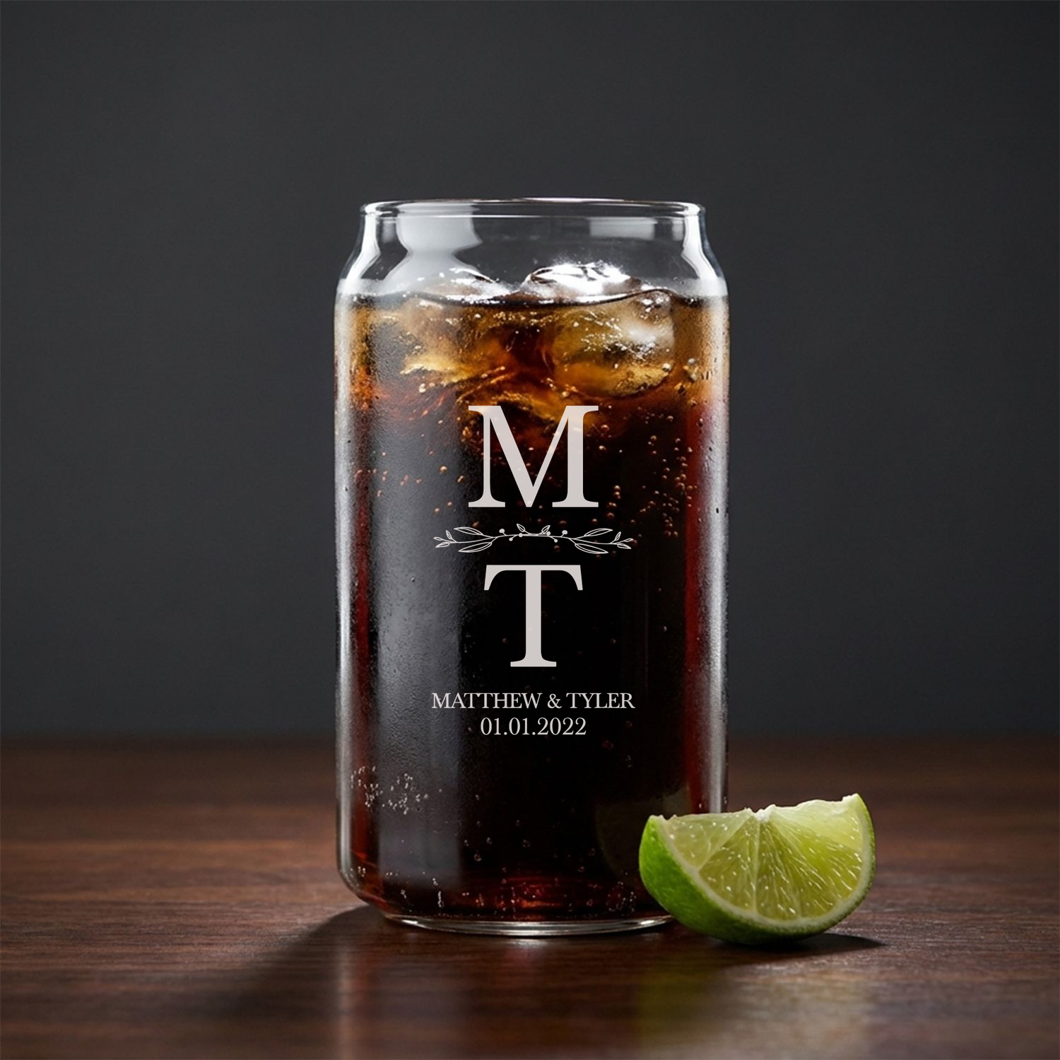 Personalized Wedding Themed Beer Can Custom Engraved 16 oz Beer Can Glass