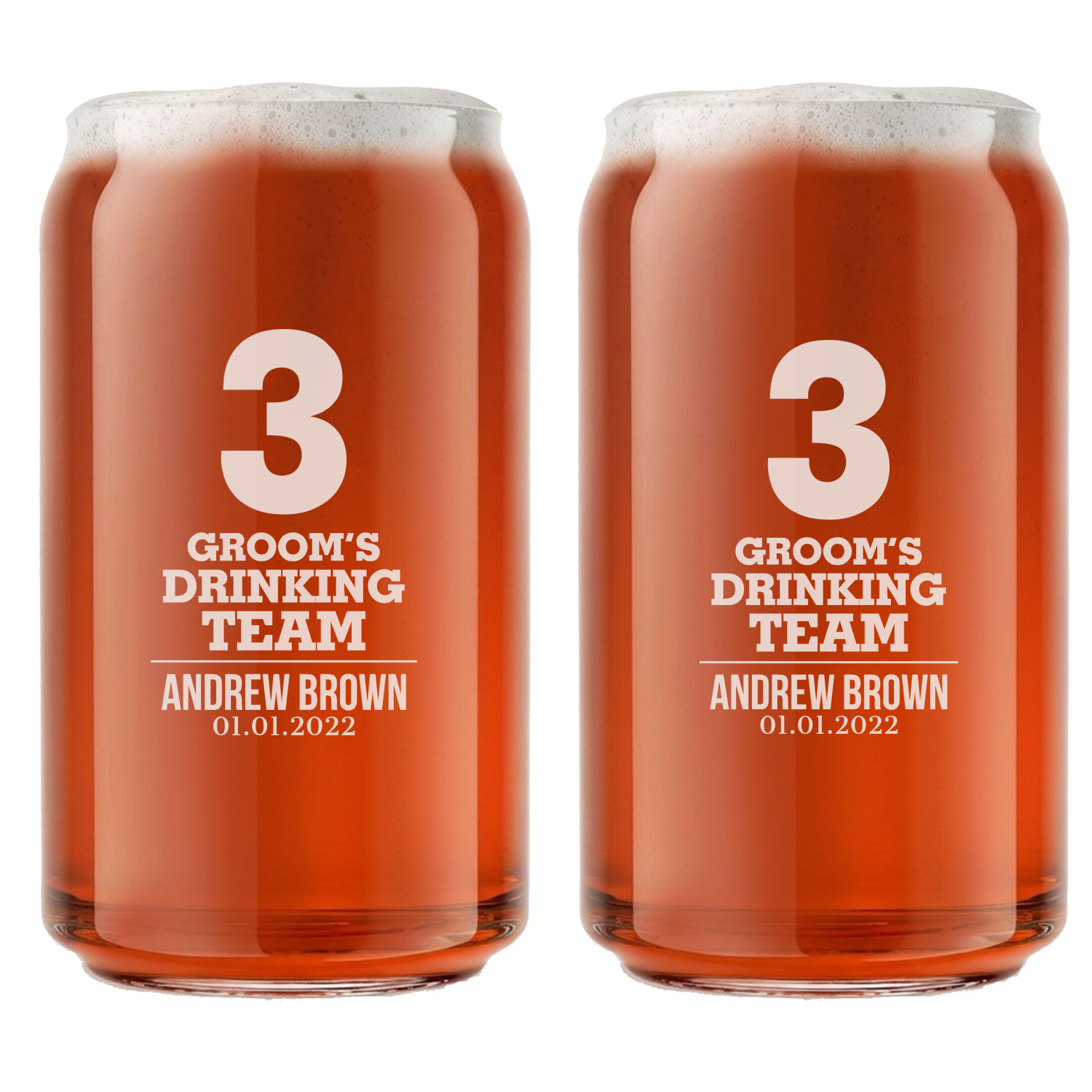 Personalized Beer Can for Groomsmen Custom Engraved 16 oz Beer Can Glass