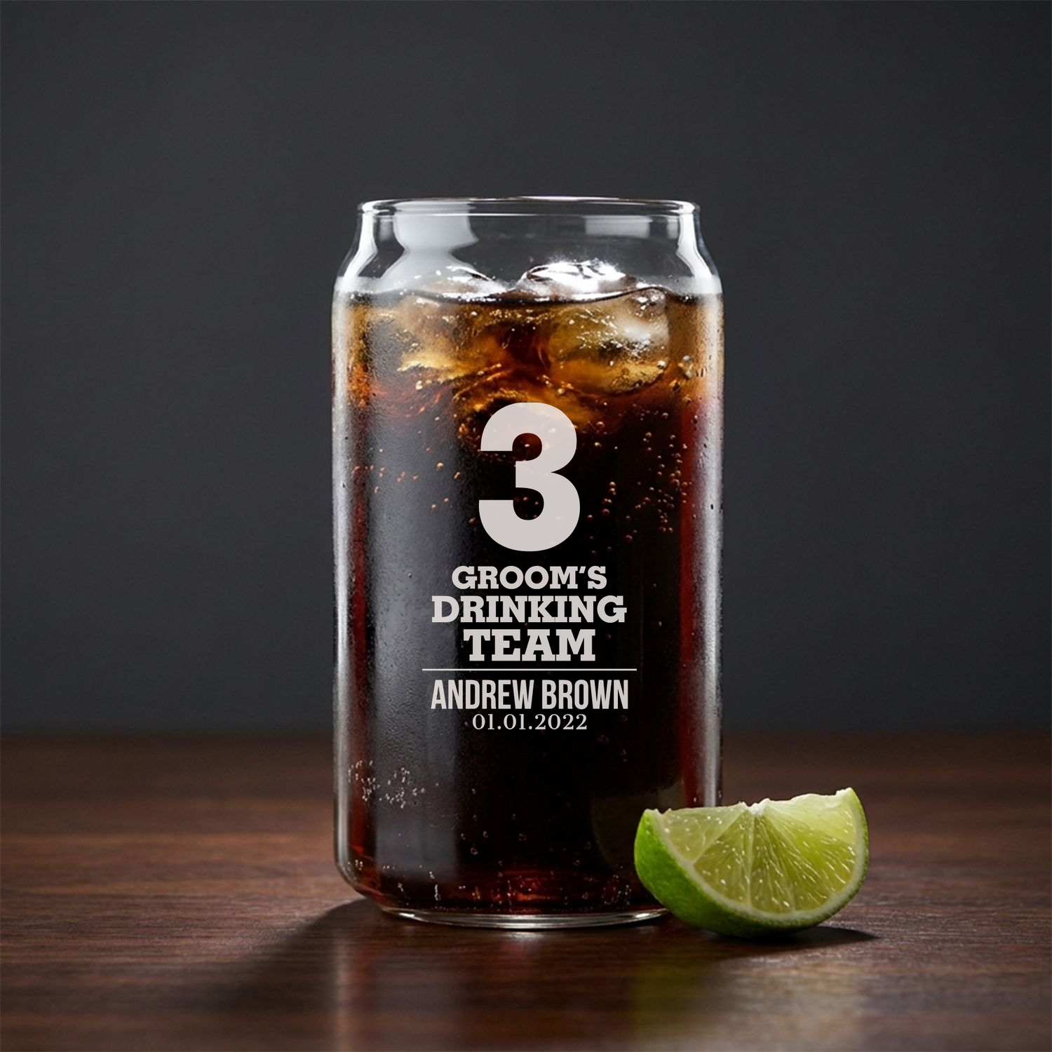 Personalized Beer Can for Groomsmen Custom Engraved 16 oz Beer Can Glass
