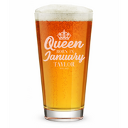 Personalized Birthday Themed Pint Glass with Name Custom Engraved 16 oz Tall Pint Glass