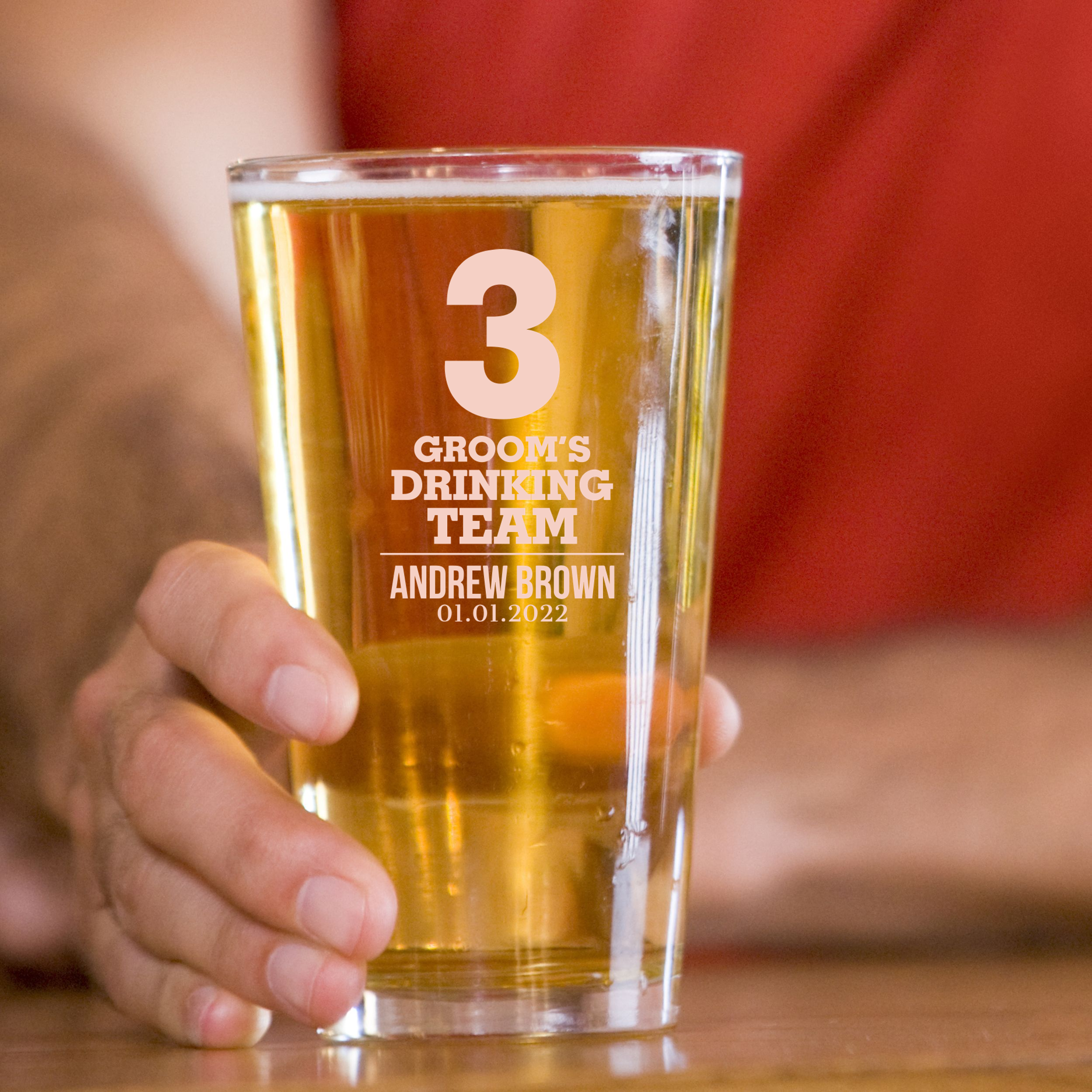Personalized Pint Glass for Groomsmen Custom Engraved 16 oz Tall Pint Glass