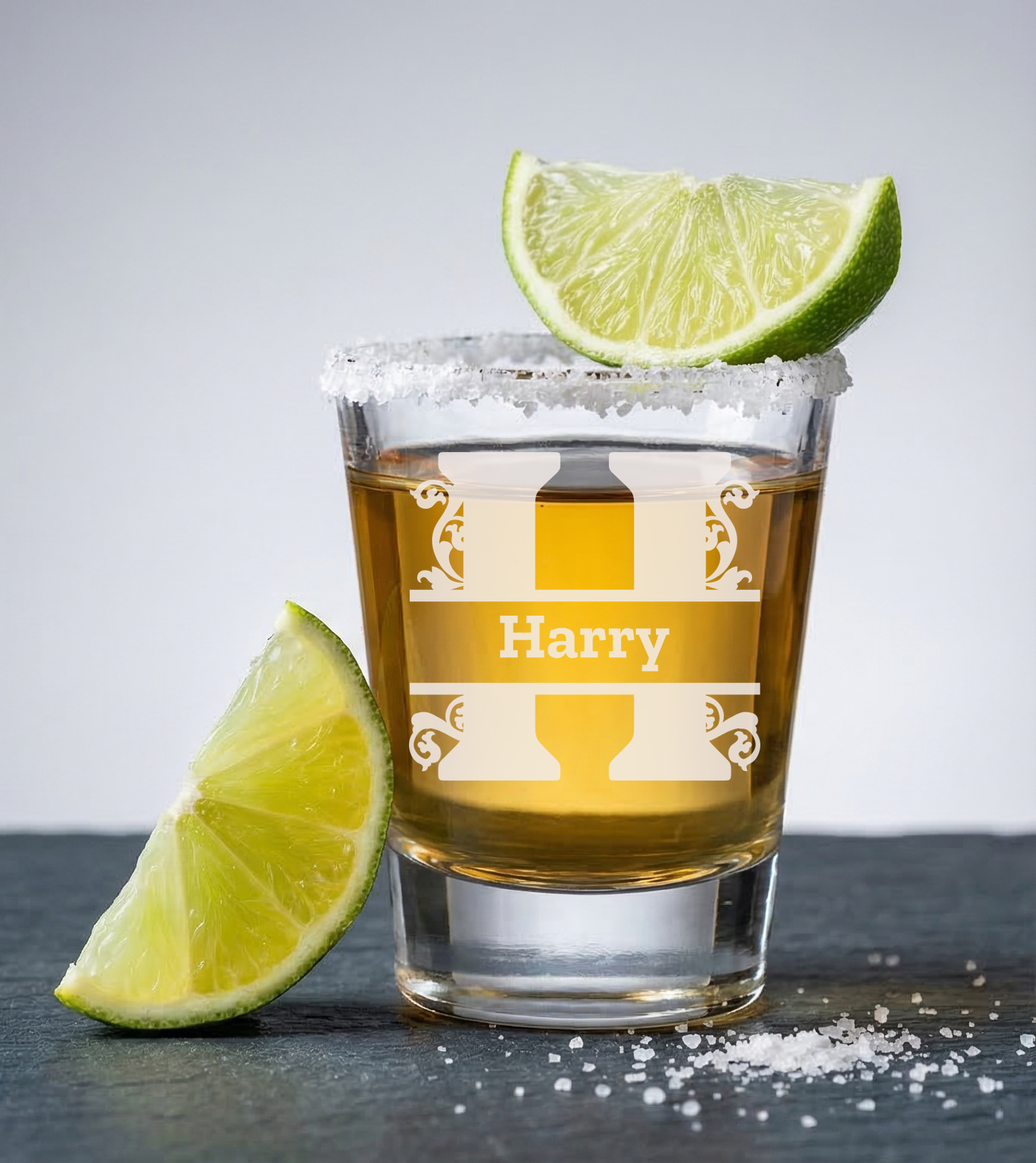 Personalized 1 Letter Monogram Shot Glass Custom Engraved 1.5 oz Shot Glass