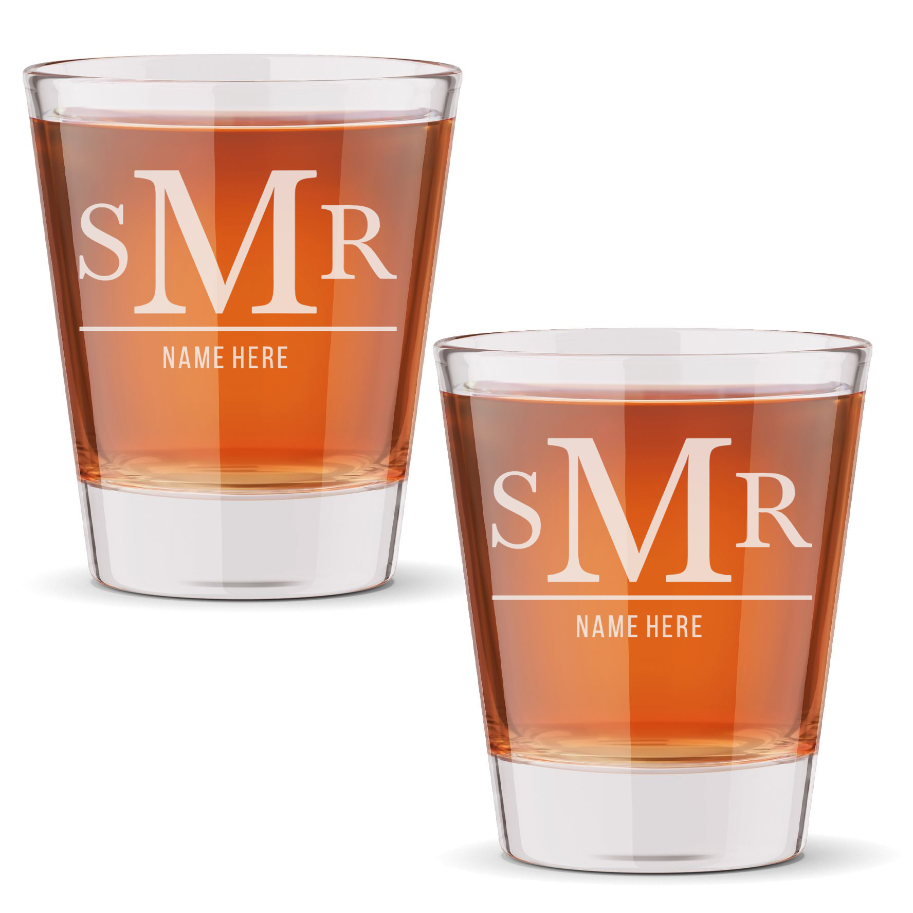 Personalized 3 Letter Monogram with Name Shot Glass Custom Engraved 1.5 oz Shot Glass