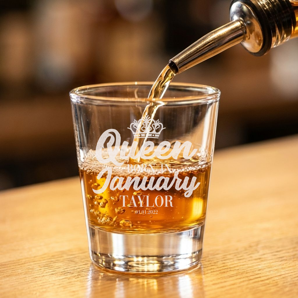Personalized Birthday Themed Shot Glass with Name Custom Engraved 1.5 oz Shot Glass