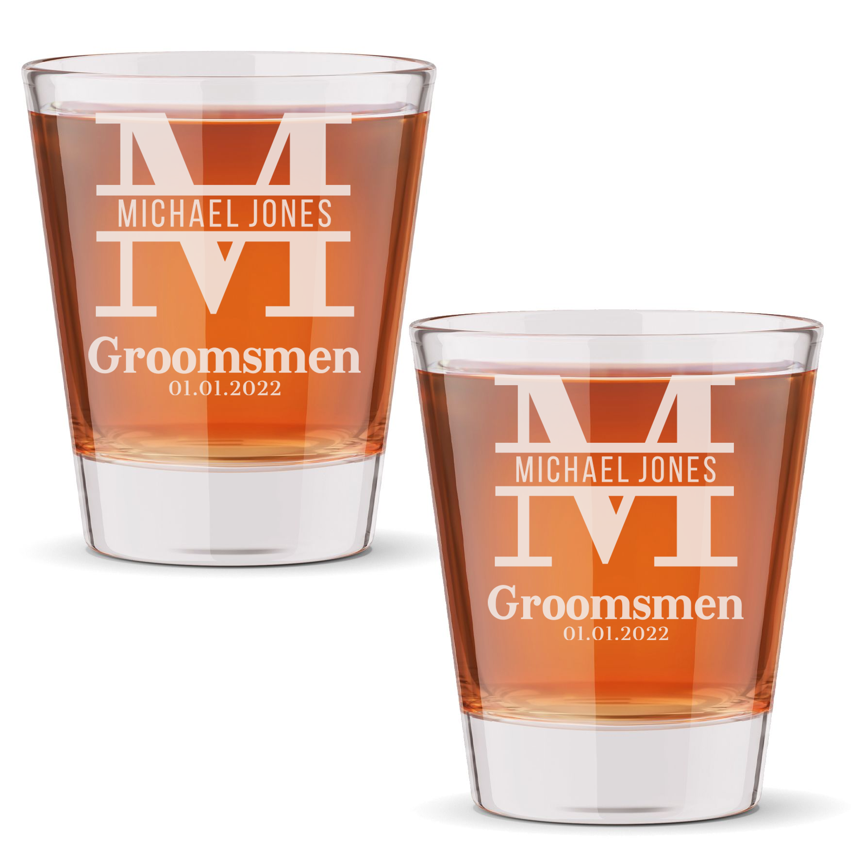 Personalized Groomsmen Themed Shot Glass Custom Engraved 1.5 oz Shot Glass
