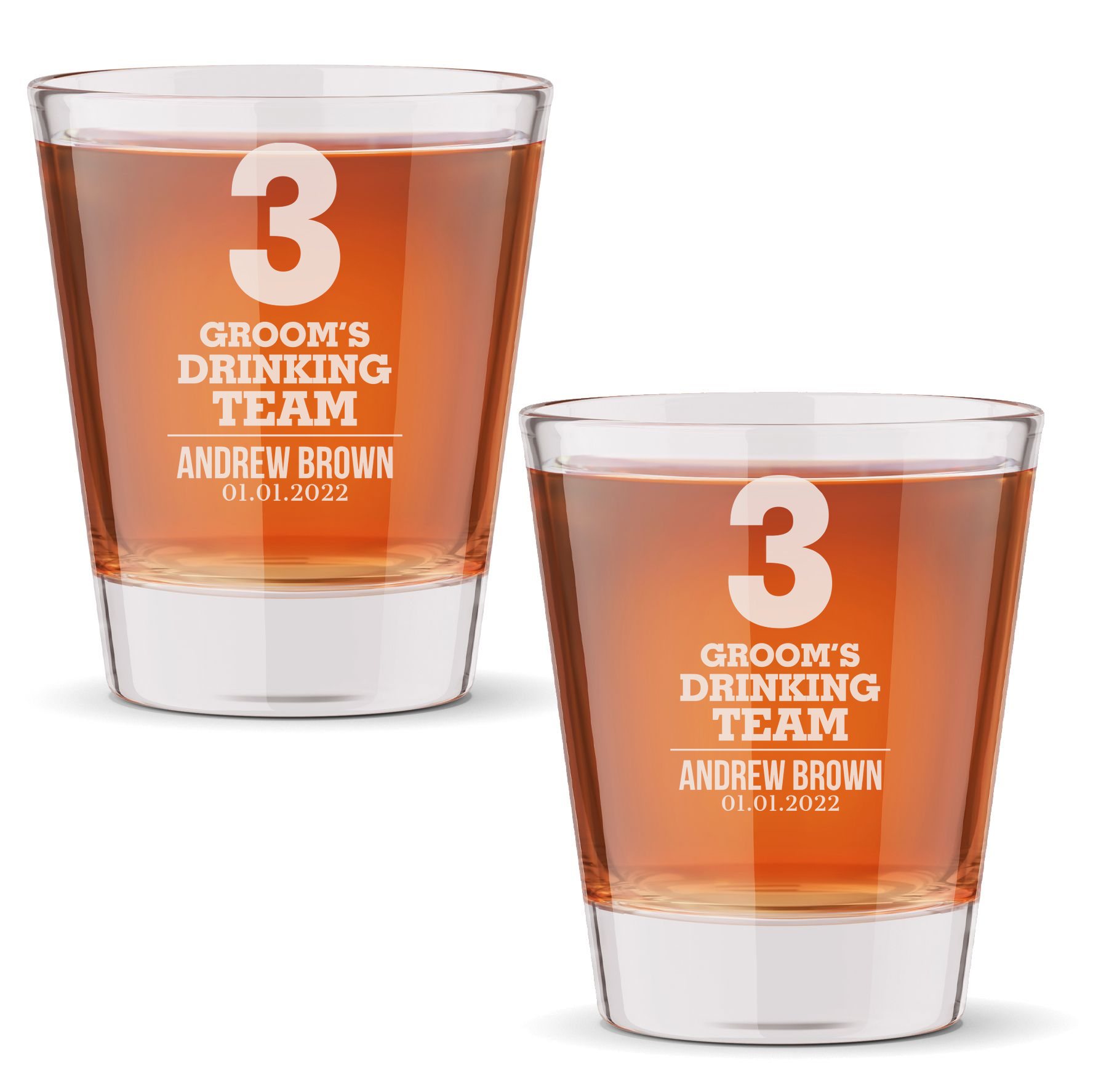 Personalized Shot Glass for Groomsmen Custom Engraved 1.5 oz Shot Glass