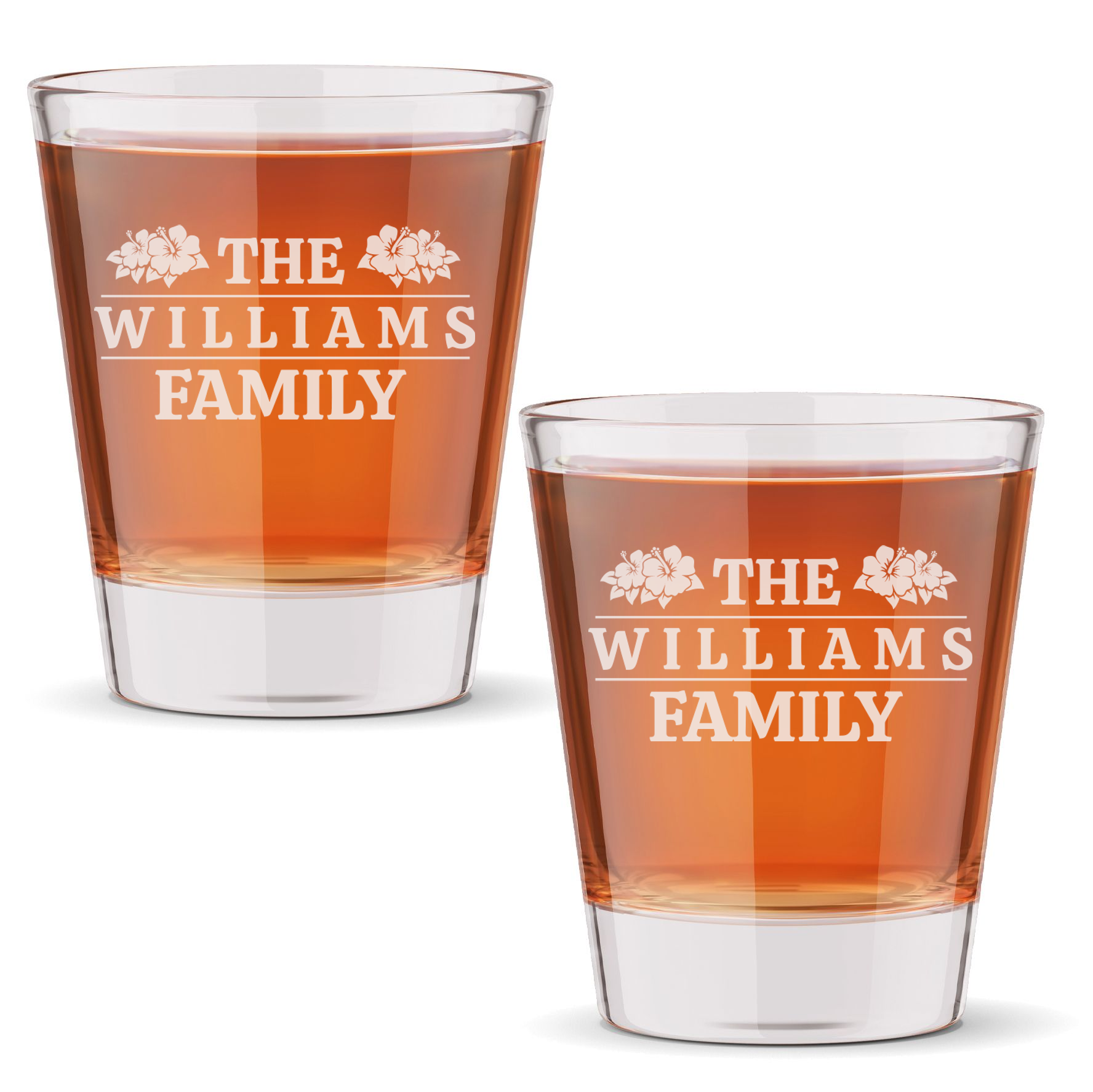 Personalized Shot Glass with Surname Custom Engraved 1.5 oz Shot Glass