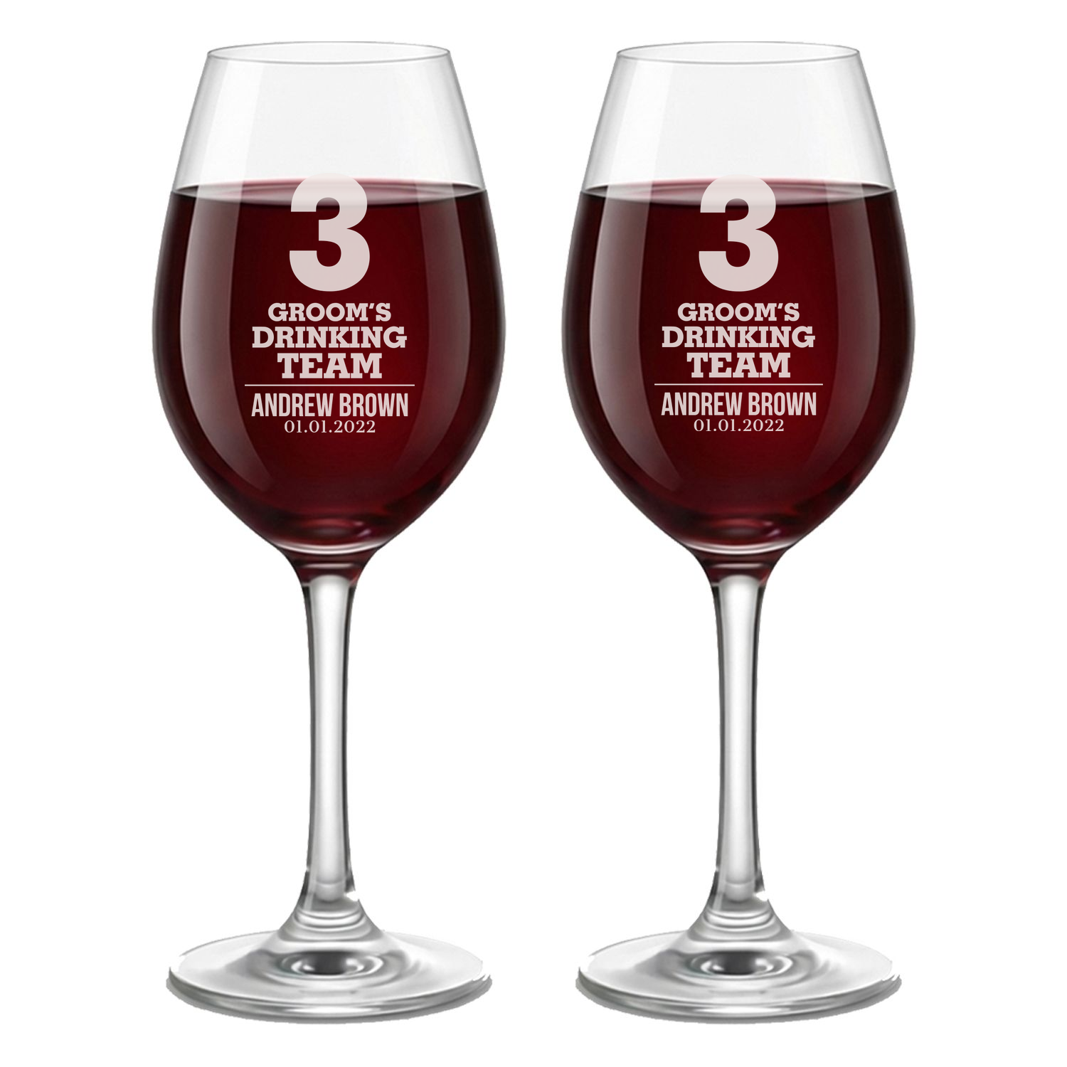 Personalized Wine Glass for Groomsmen Custom Engraved 13 oz Wine Glass