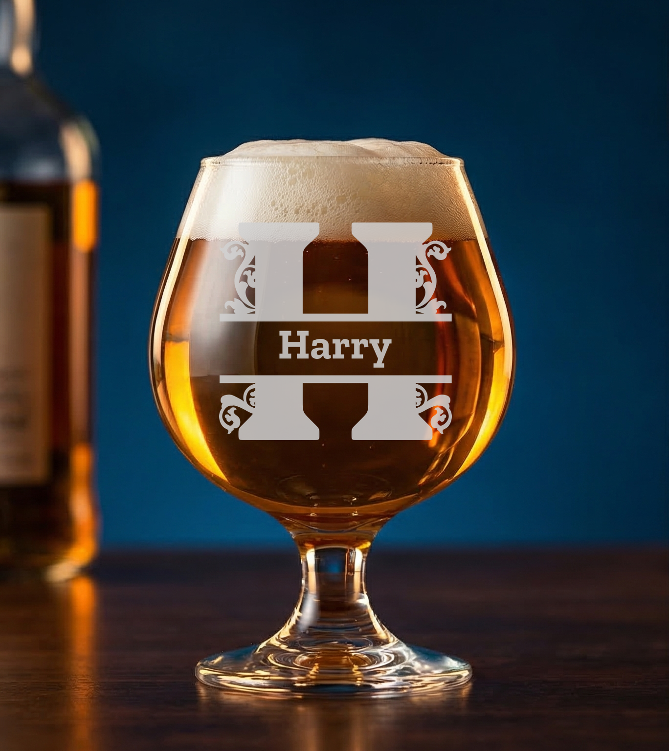 Personalized 1 Letter Monogram Snifter Custom Engraved 9 oz Snifter Glass
