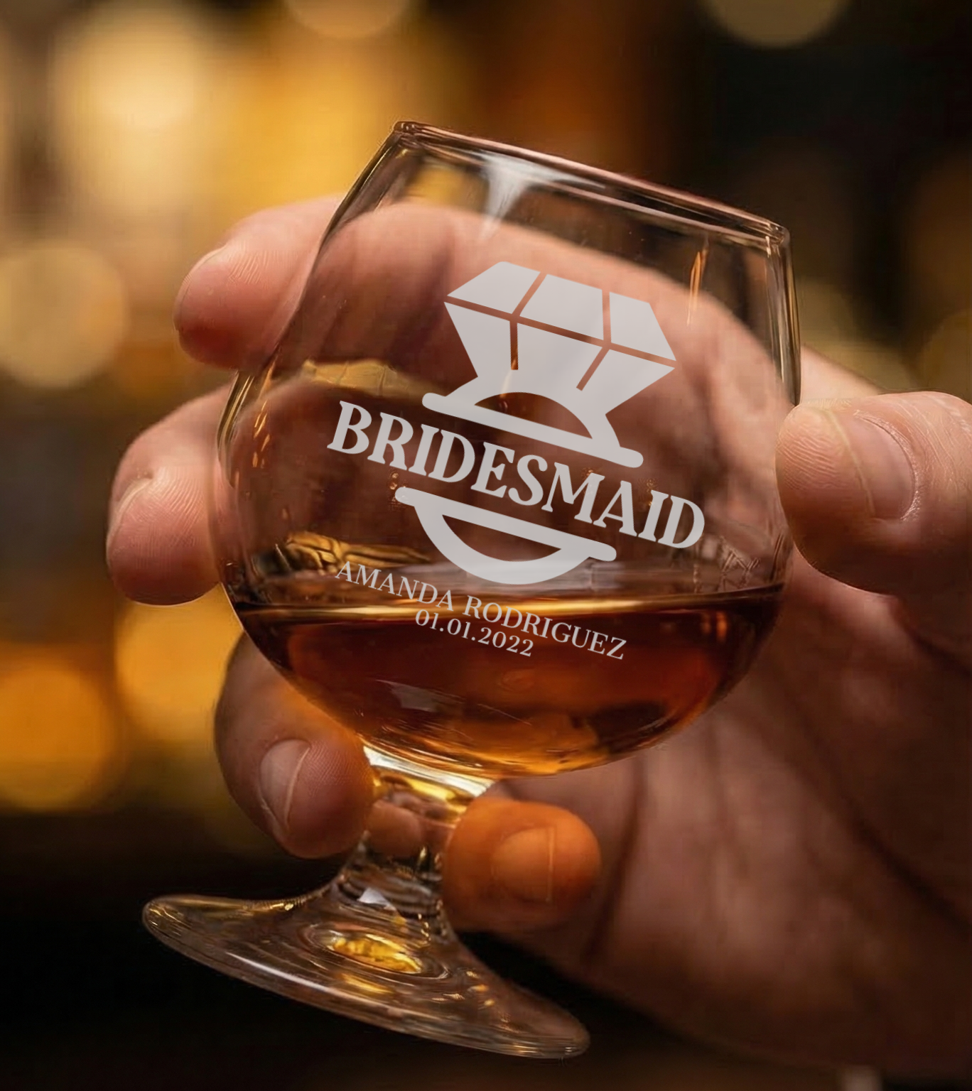 Personalized Snifter for Bridesmaid Custom Engraved 9 oz Snifter Glass