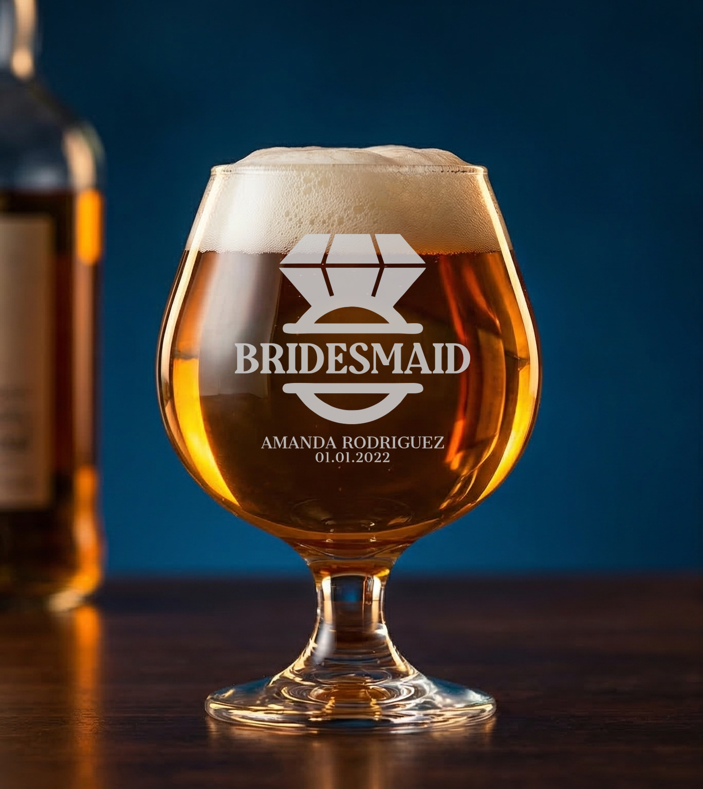 Personalized Snifter for Bridesmaid Custom Engraved 9 oz Snifter Glass
