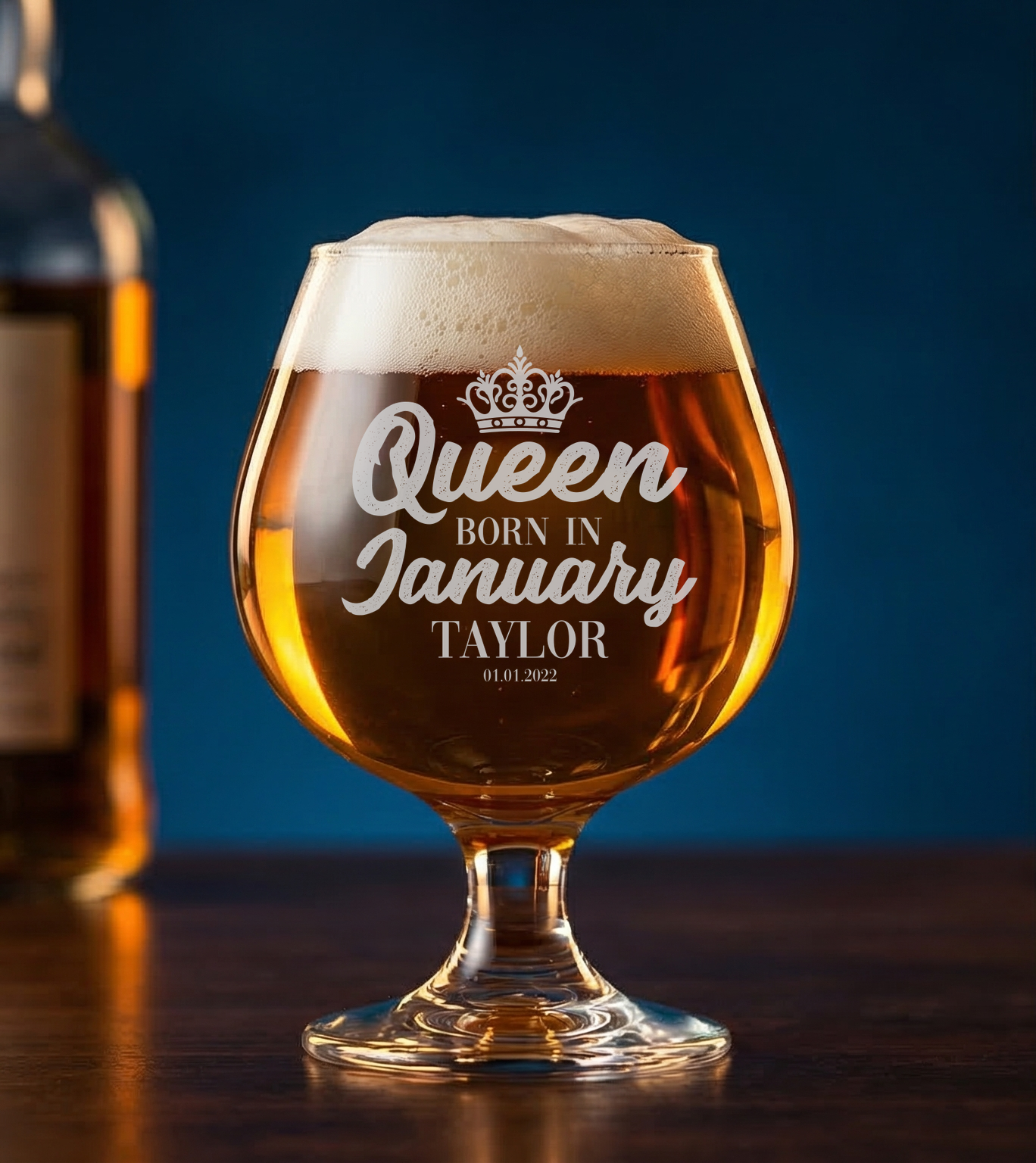 Personalized Birthday Themed Snifter with Name Custom Engraved 9 oz Snifter Glass