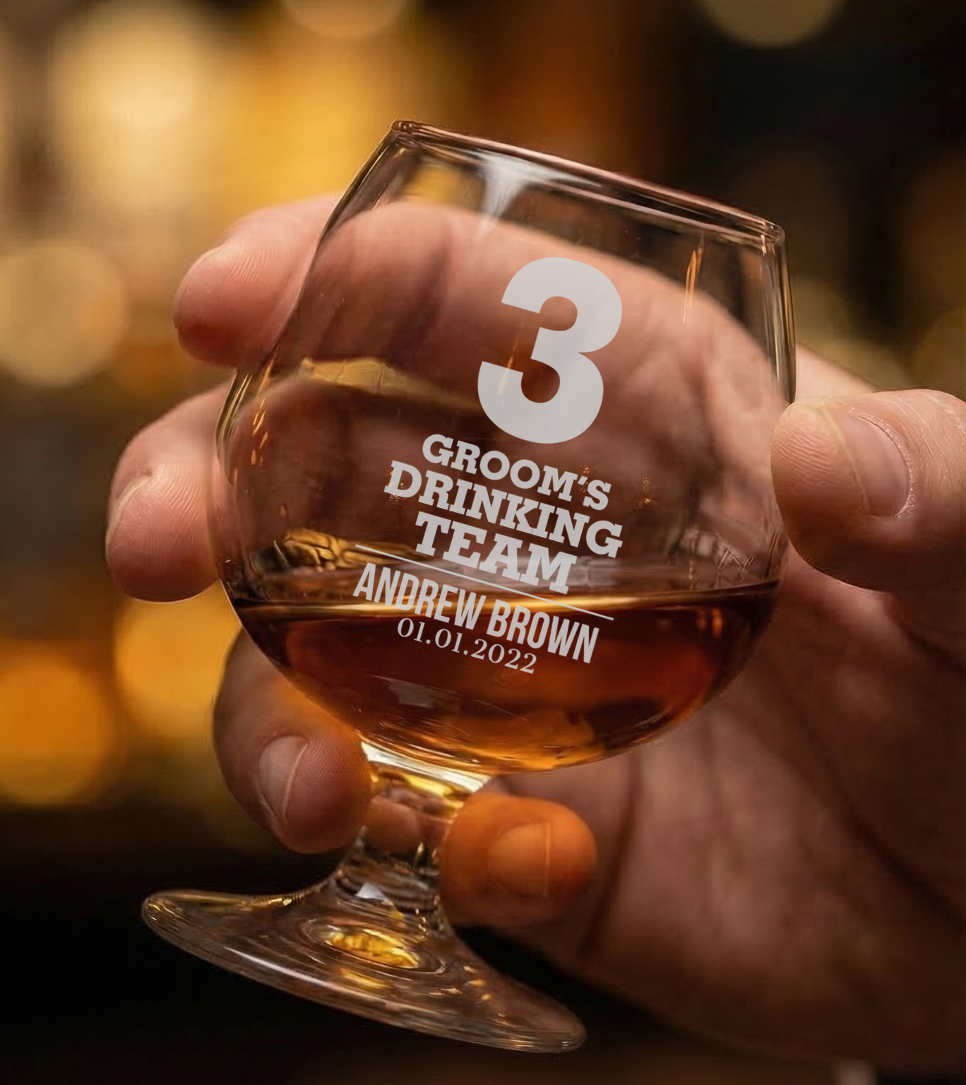 Personalized Snifter for Groomsmen Custom Engraved 9 oz Snifter Glass