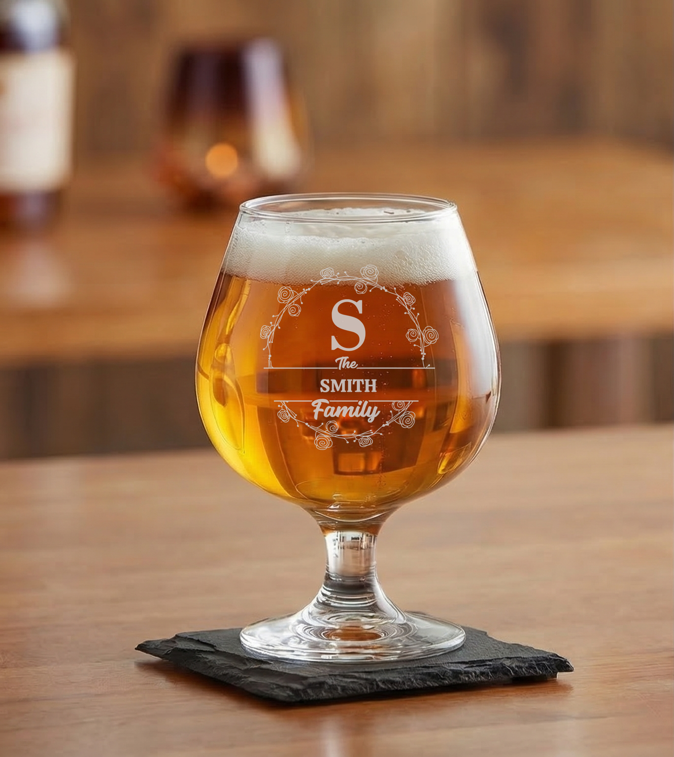 Personalized Snifter with Family Name Custom Engraved 9 oz Snifter Glass