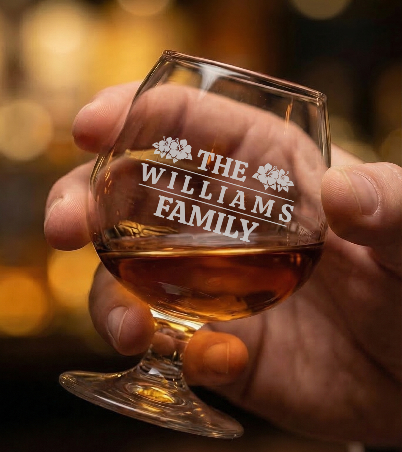 Personalized Snifter with Surname Custom Engraved 9 oz Snifter Glass
