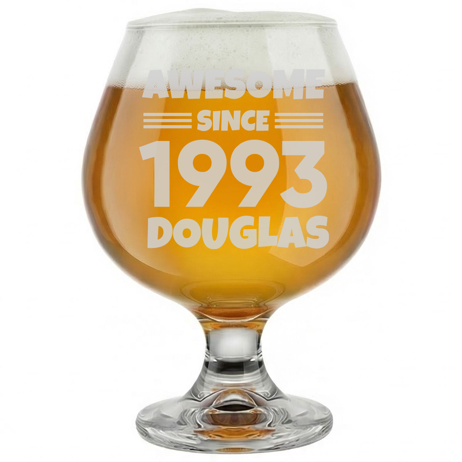 Personalized Birthday Themed Snifter Custom Engraved 9 oz Snifter Glass