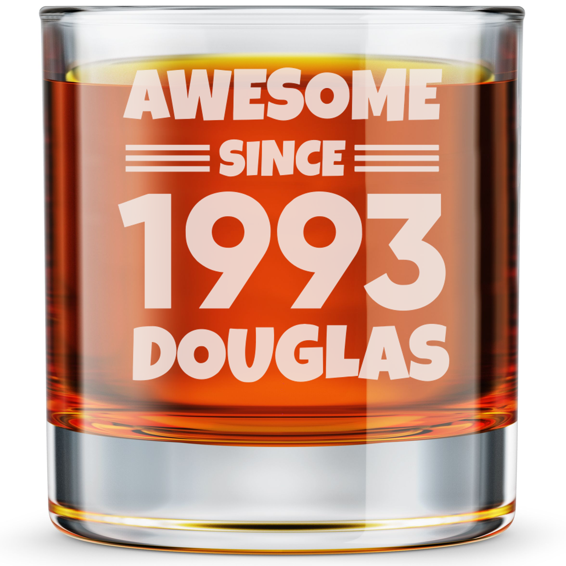 Personalized  Birthday Themed Whiskey Glass Custom Engraved Old Fashioned Glass 11 oz