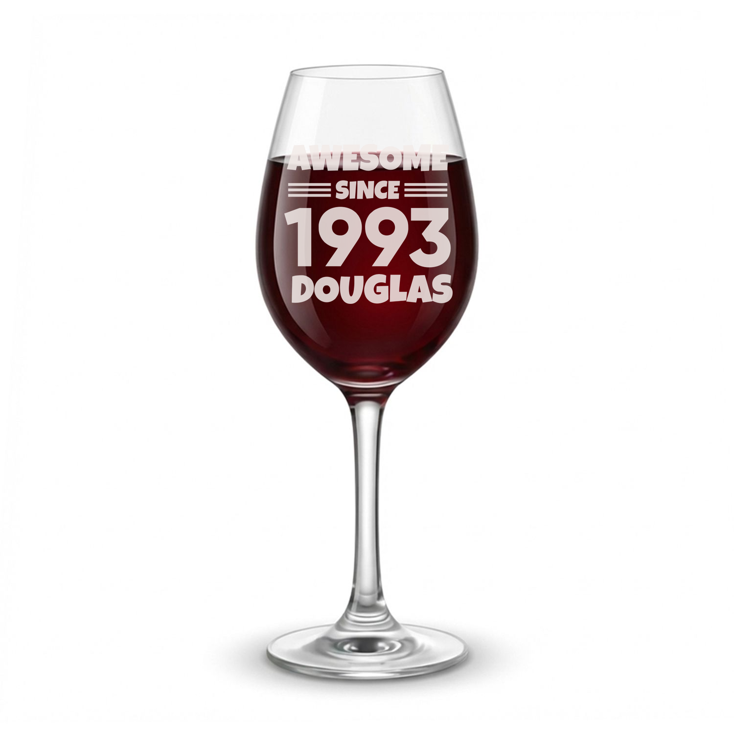 Personalized Birthday Themed Wine Glass Custom Engraved 13 oz Wine Glass
