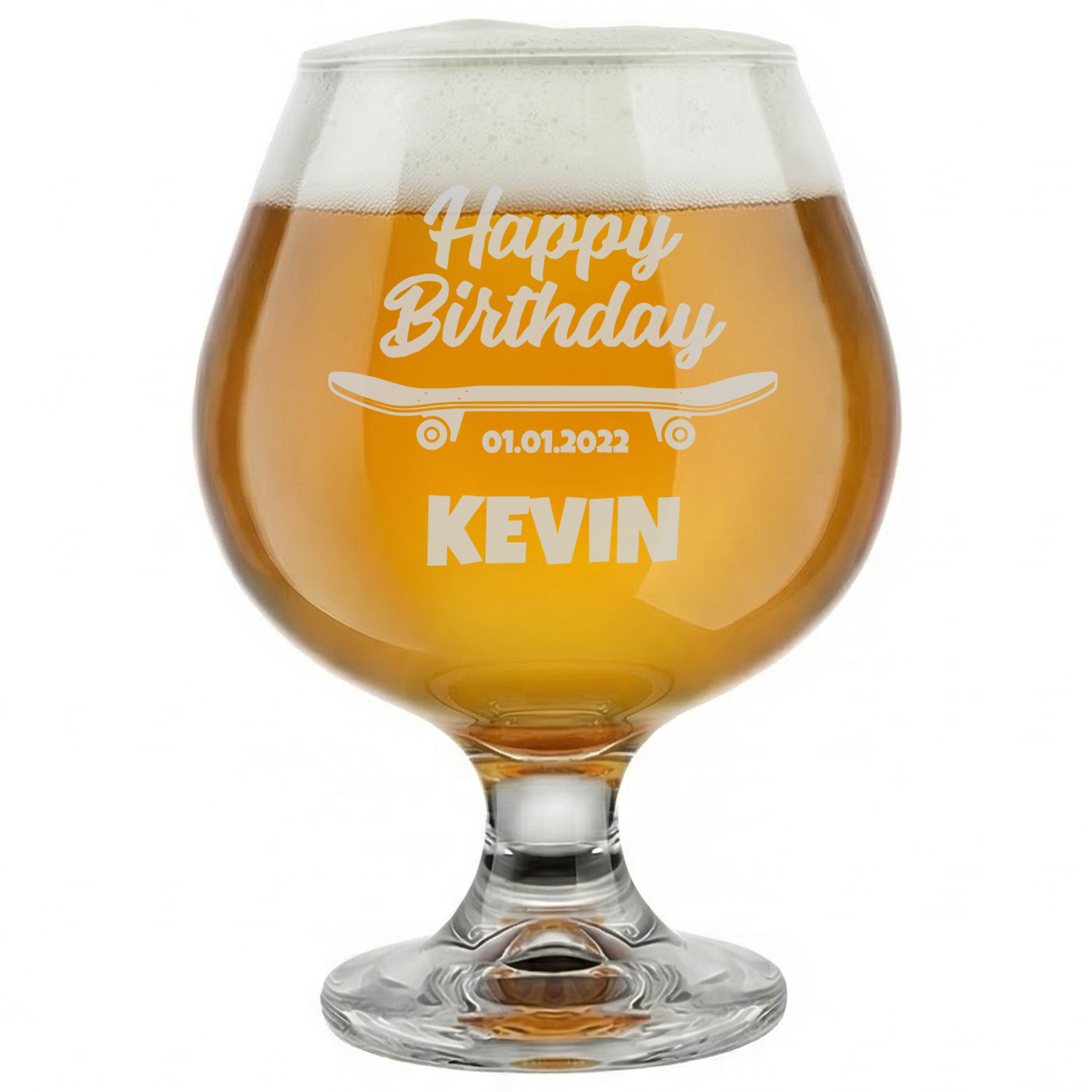 Personalized Birthday Themed Snifter Custom Engraved 9 oz Snifter Glass
