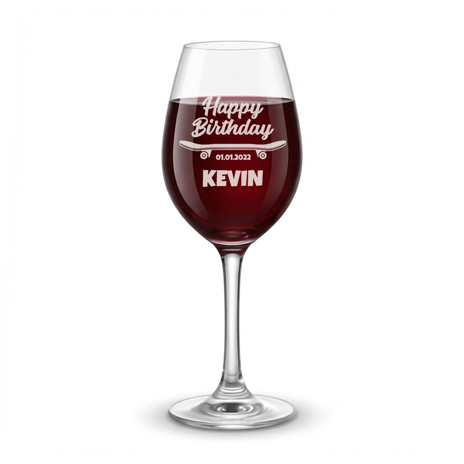 Personalized Birthday Themed Wine Glass Custom Engraved 13 oz Wine Glass