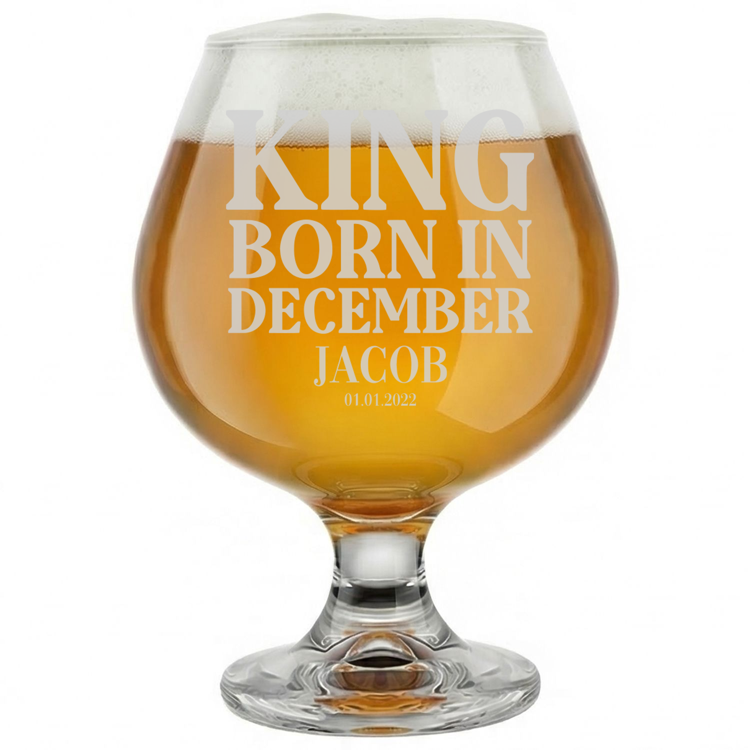 Personalized Birthday Themed Snifter Custom Engraved 9 oz Snifter Glass