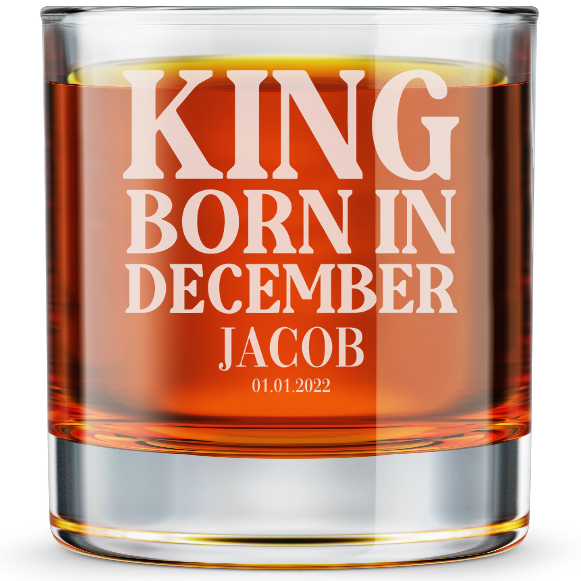 Personalized  Birthday Themed Whiskey Glass Custom Engraved Old Fashioned Glass 11 oz