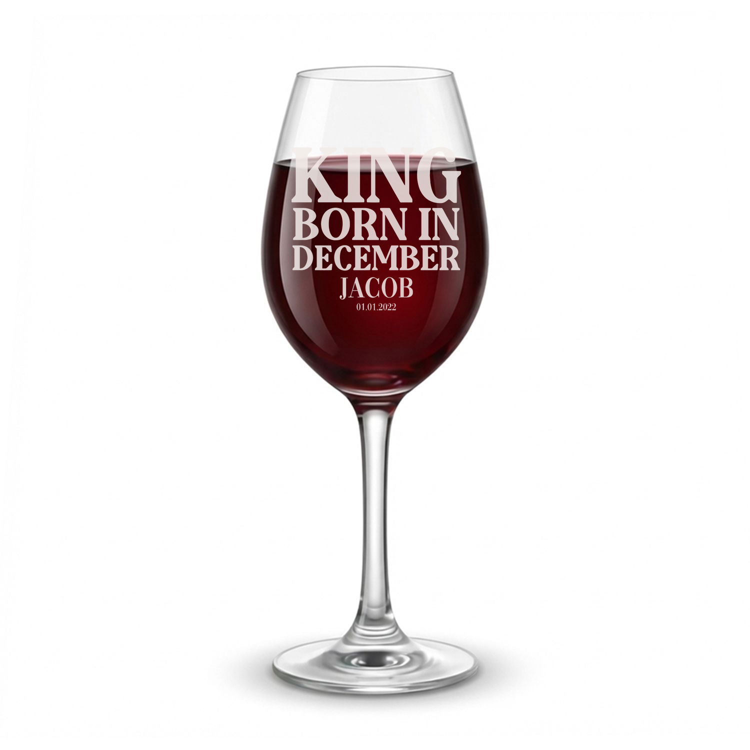 Personalized Birthday Themed Wine Glass Custom Engraved 13 oz Wine Glass