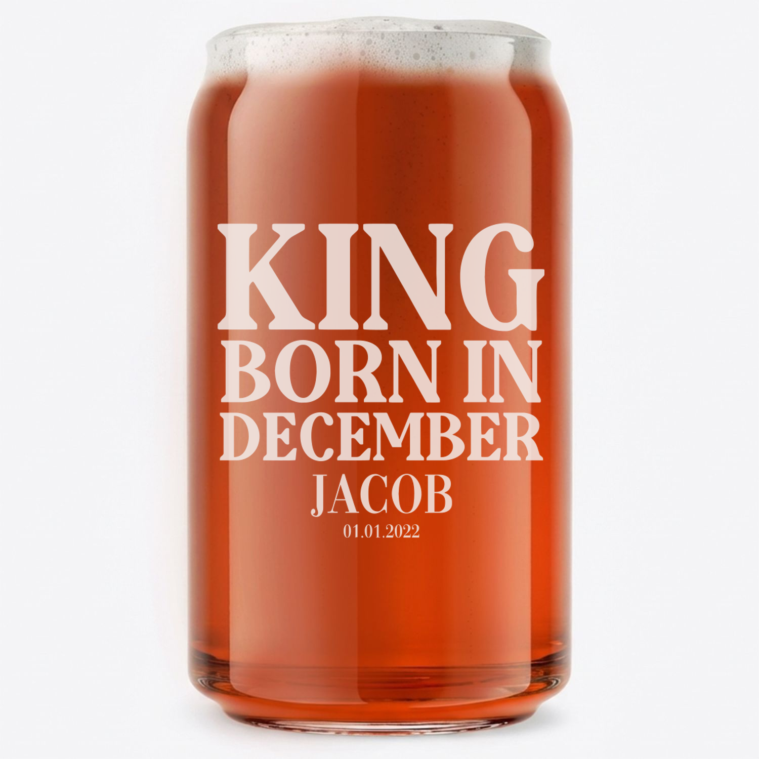 Personalized Birthday Themed Beer Can Custom Engraved 16 oz Beer Can Glass