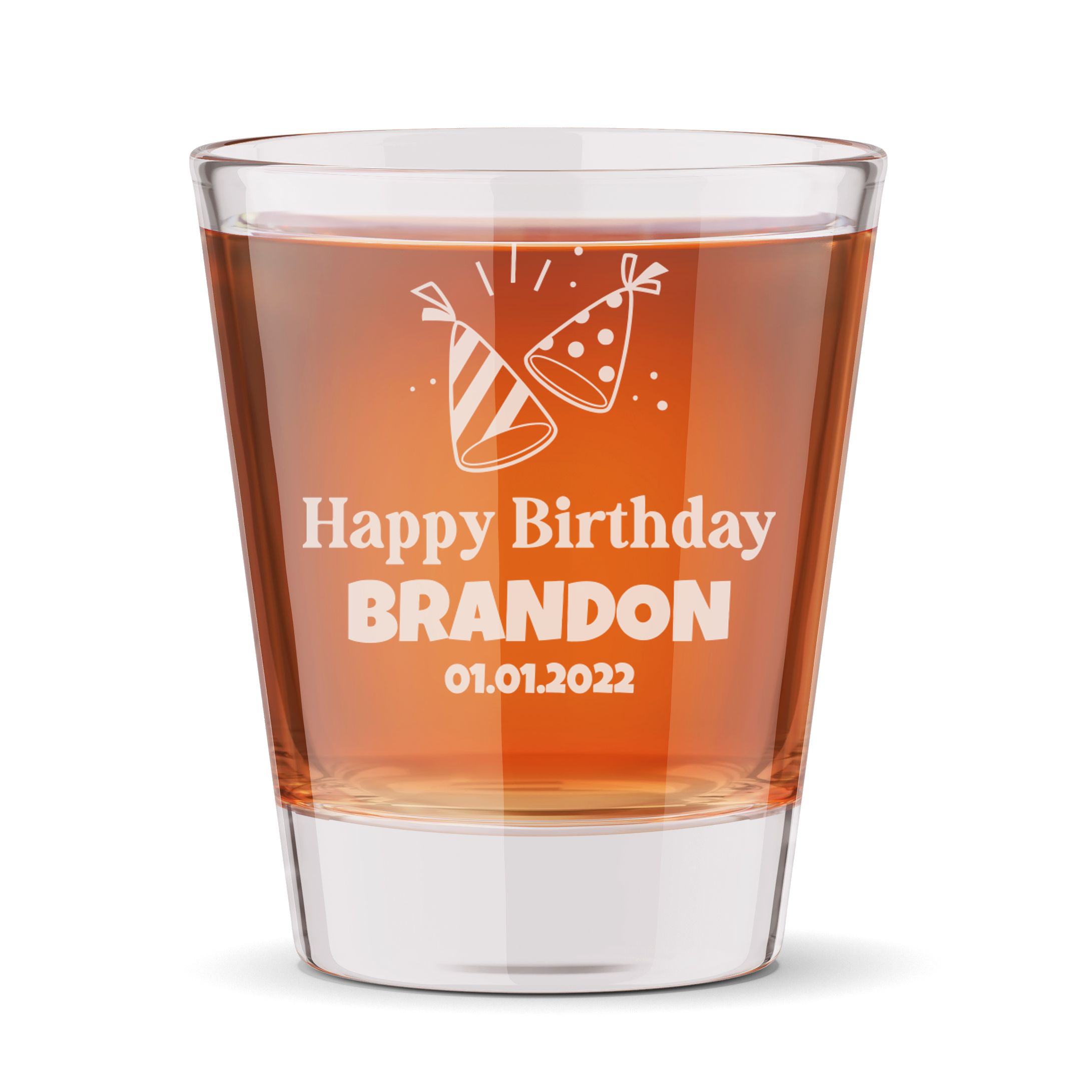 Personalized Birthday Themed Shot Glass Custom Engraved 1.5 oz Shot Glass