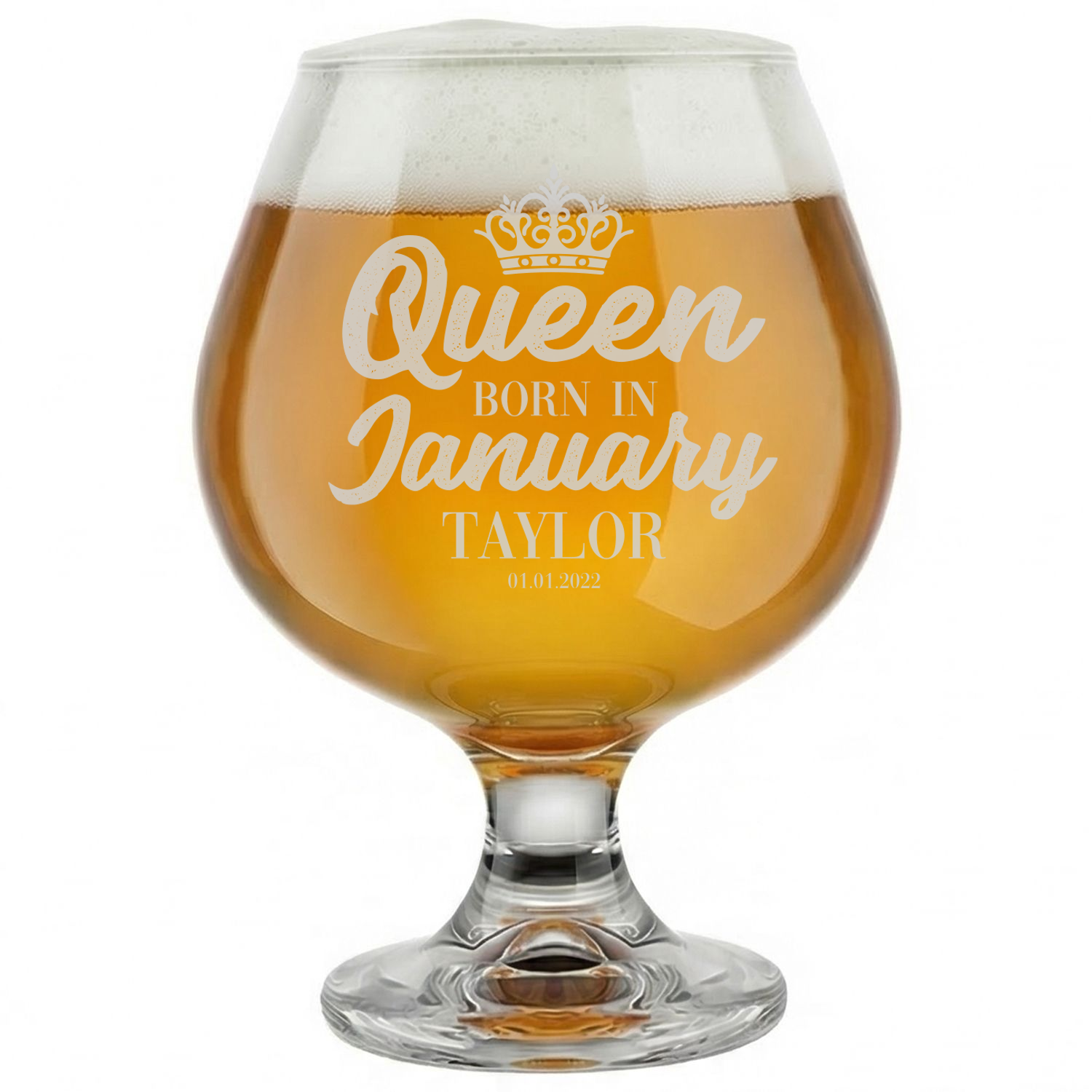 Personalized Birthday Themed Snifter with Name Custom Engraved 9 oz Snifter Glass