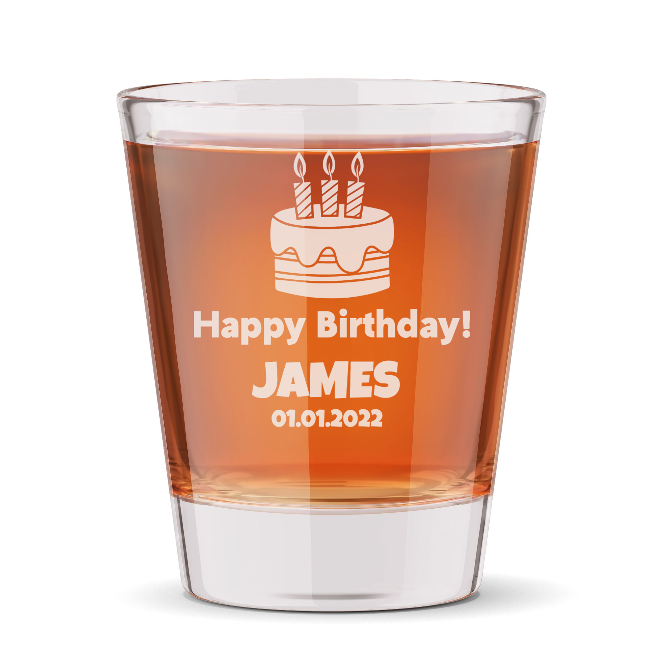 Personalized Birthday Themed Shot Glass with Name Custom Engraved 1.5 oz Shot Glass