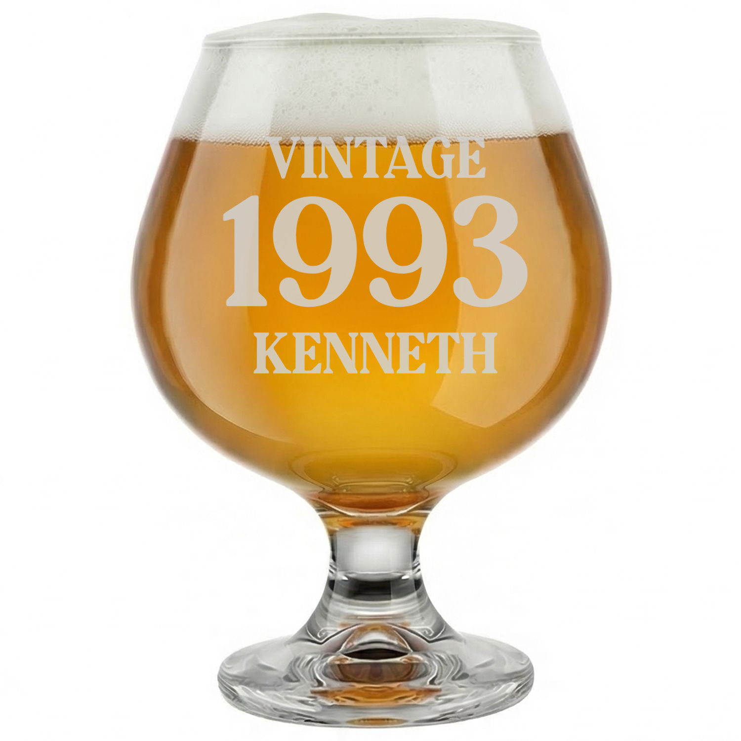 Personalized Birthday Themed Snifter with Name Custom Engraved 9 oz Snifter Glass