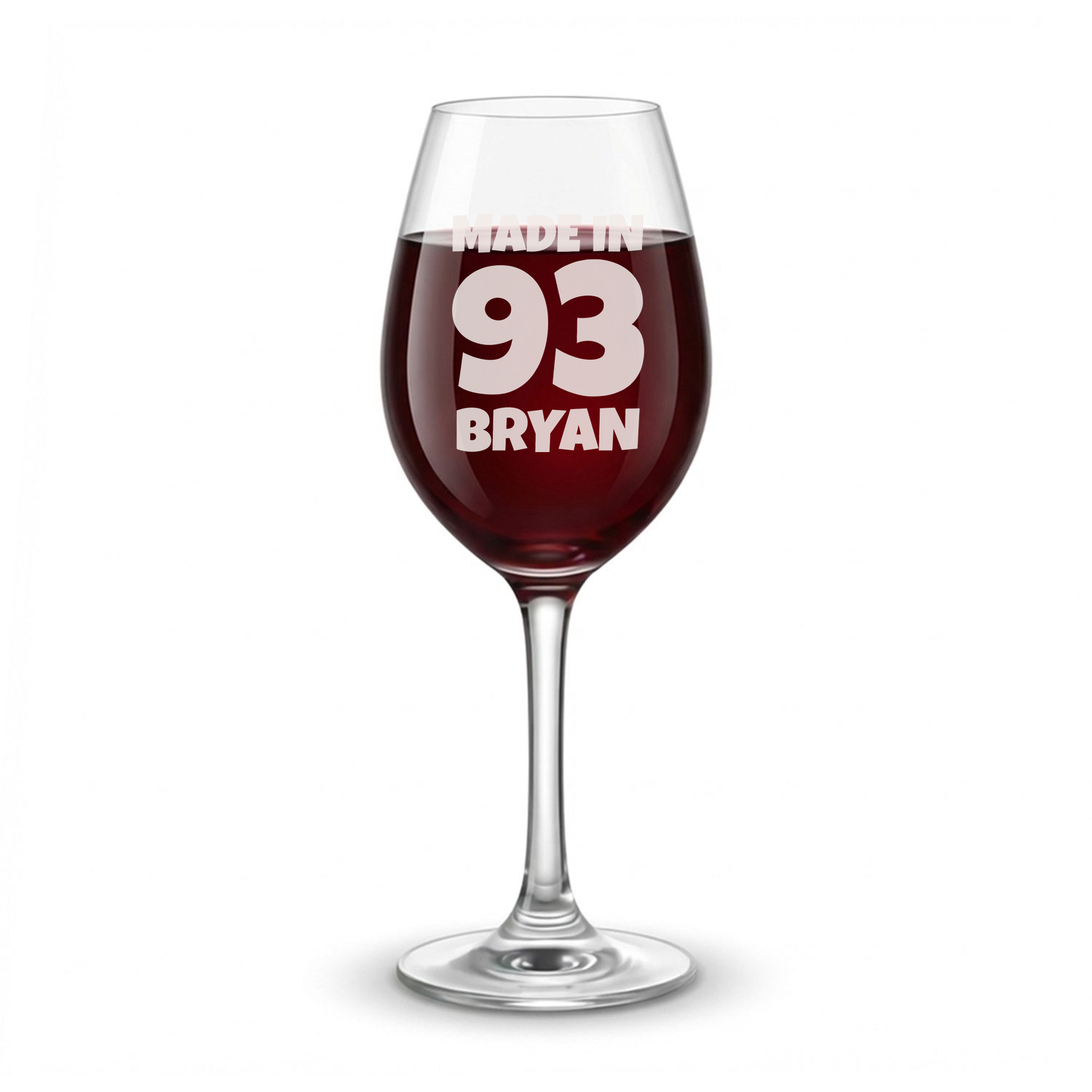 Personalized Birthday Themed Wine Glass with Name Custom Engraved 13 oz Wine Glass