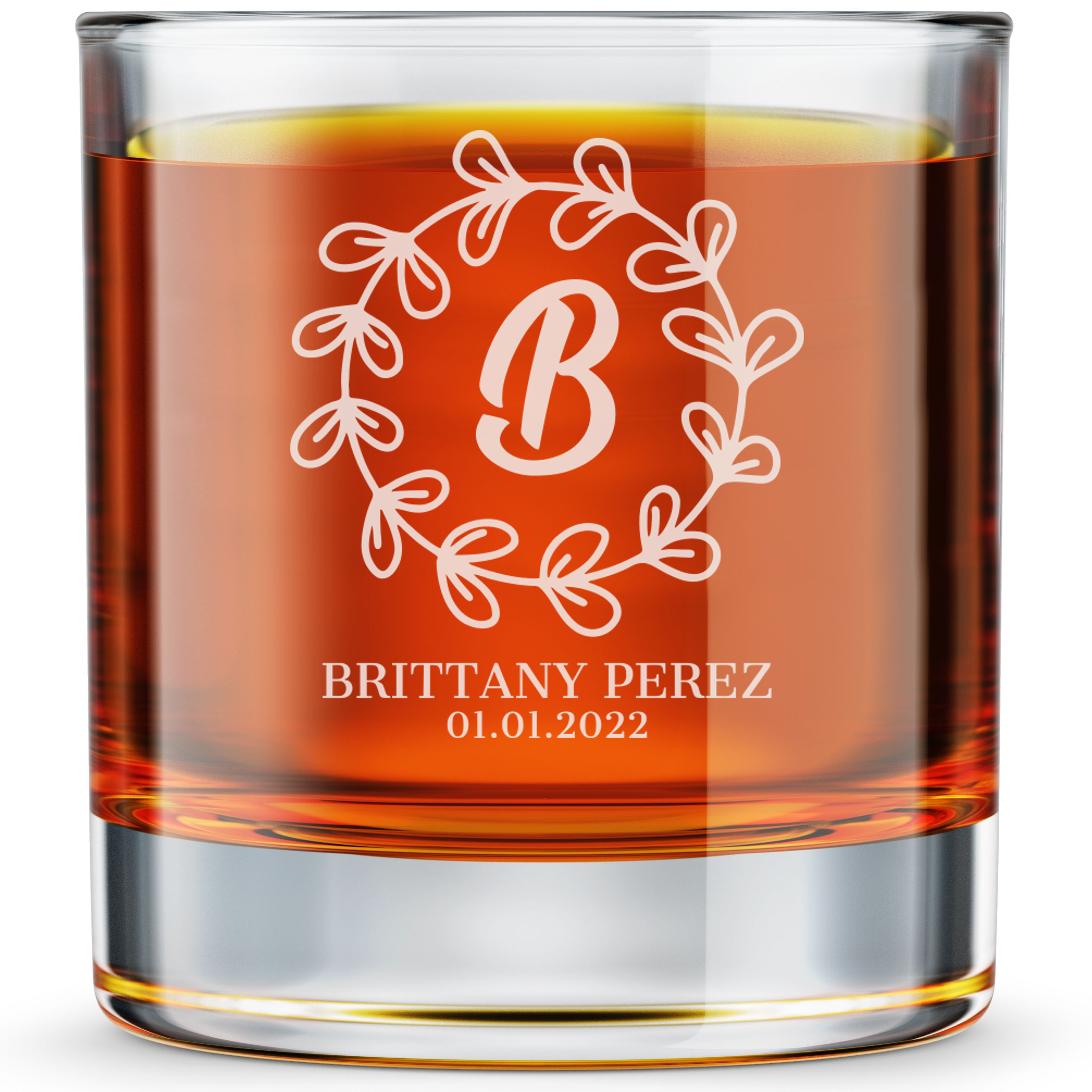Personalized Bridesmaid Themed Whiskey Glass Custom Engraved Old Fashioned Glass 11 oz