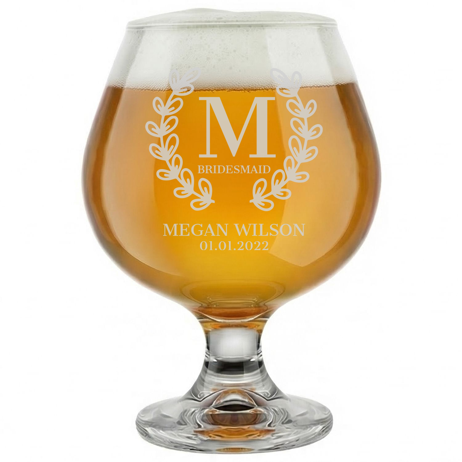 Personalized Bridesmaid Themed Snifter Custom Engraved 9 oz Snifter Glass