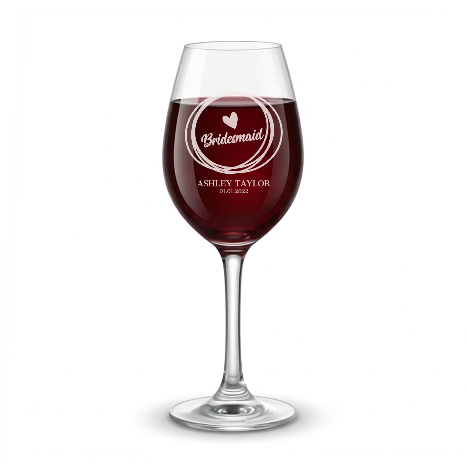 Personalized Wine Glass for Bridesmaid Custom Engraved 13 oz Wine Glass