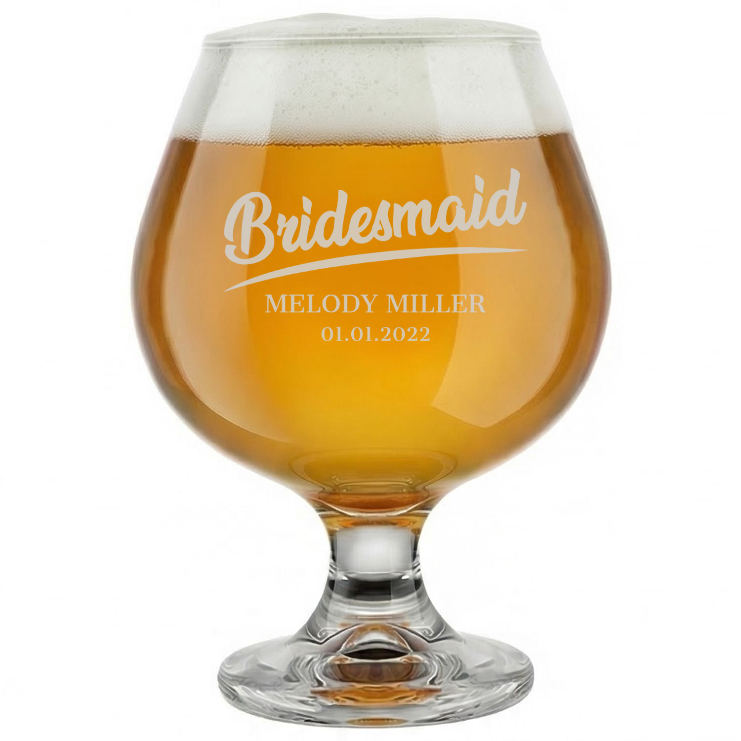 Personalized Snifter for Bridesmaid Custom Engraved 9 oz Snifter Glass