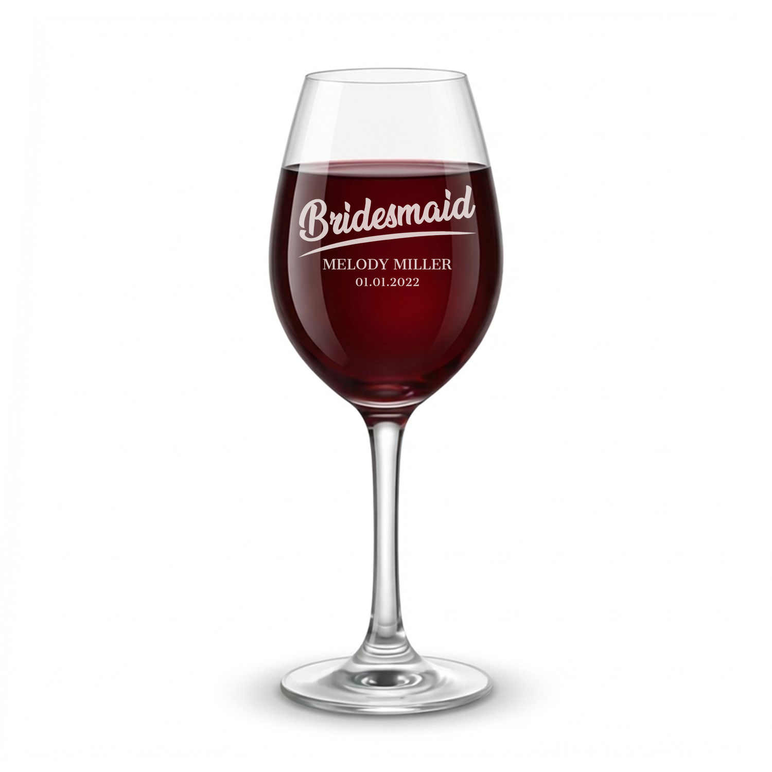 Personalized Wine Glass for Bridesmaid Custom Engraved 13 oz Wine Glass