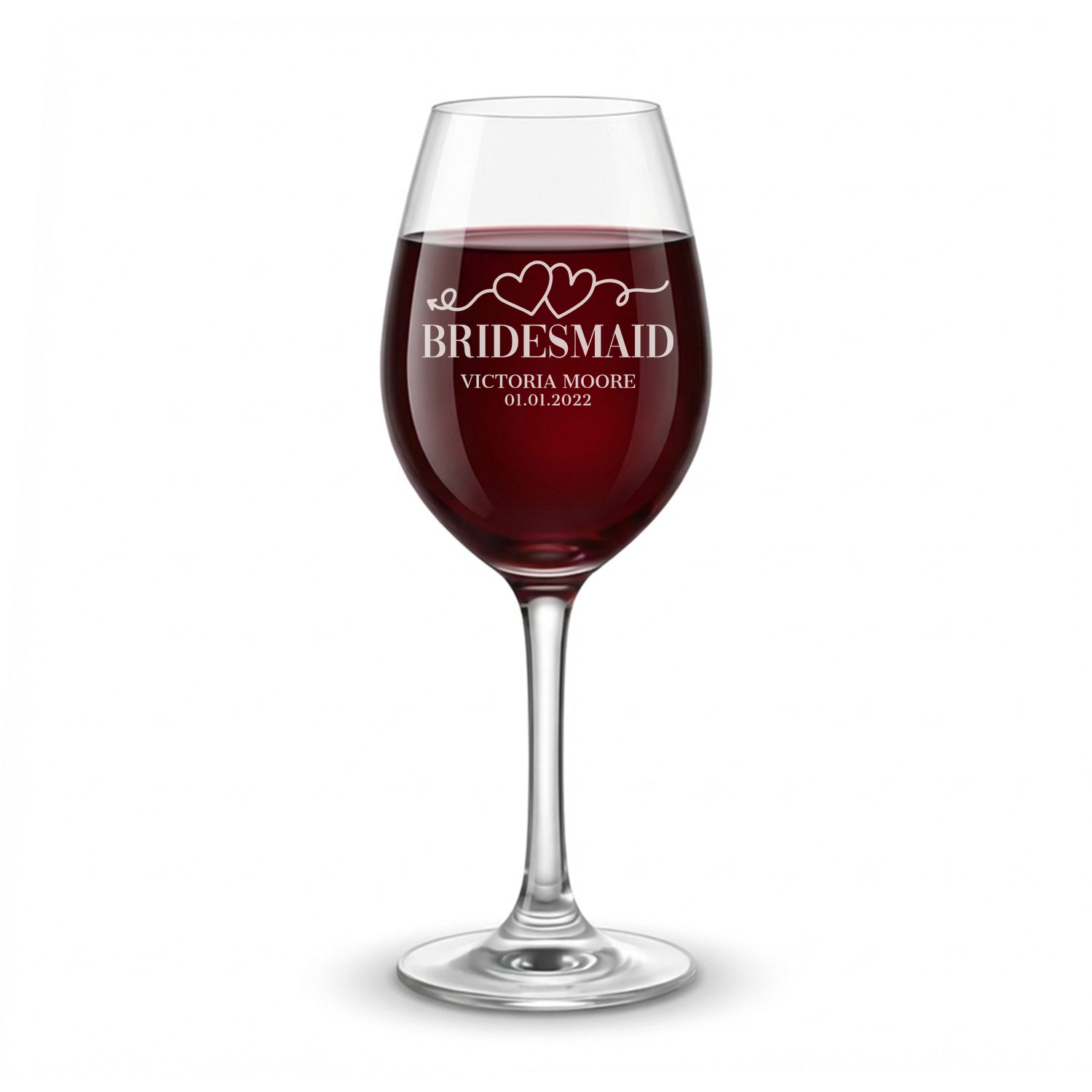 Personalized Wine Glass for Bridesmaid Custom Engraved 13 oz Wine Glass