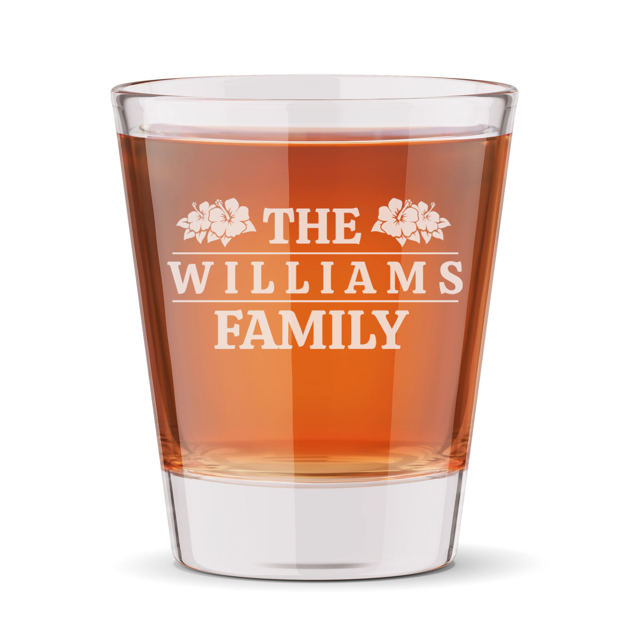 Personalized Shot Glass with Surname Custom Engraved 1.5 oz Shot Glass