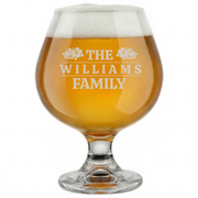 Personalized Snifter with Surname Custom Engraved 9 oz Snifter Glass