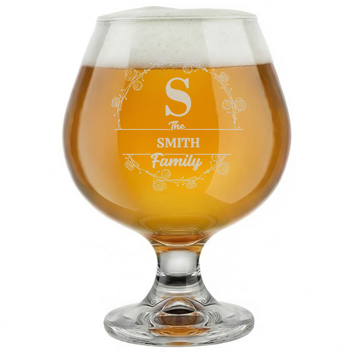 Personalized Snifter with Family Name Custom Engraved 9 oz Snifter Glass