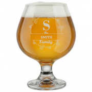 Personalized Snifter with Family Name Custom Engraved 9 oz Snifter Glass