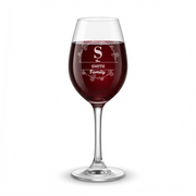 Personalized Wine Glass with Family Name Custom Engraved 13 oz Wine Glass