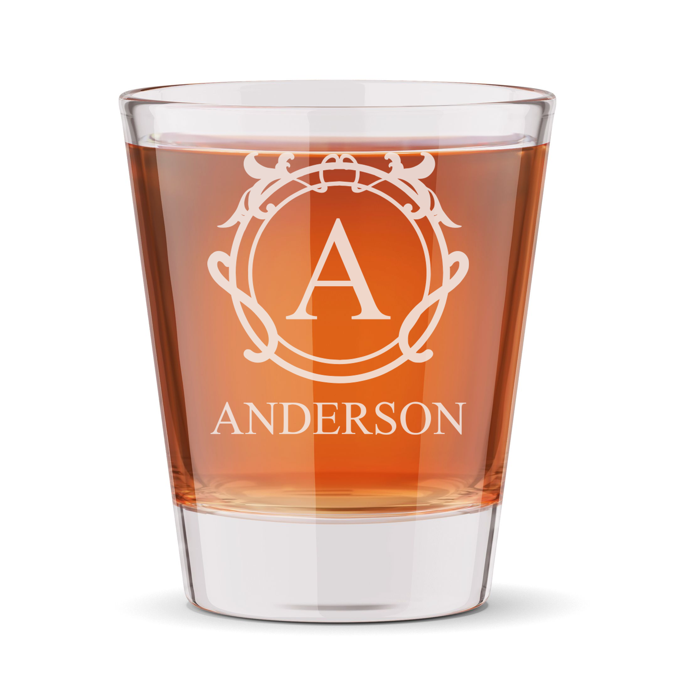 Personalized Shot Glass with Family Name Custom Engraved 1.5 oz Shot Glass